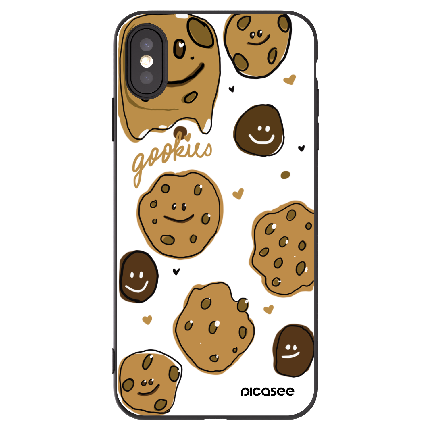 Picasee Μαύρη θήκη σιλικόνης για Apple iPhone XS Max - Gookies