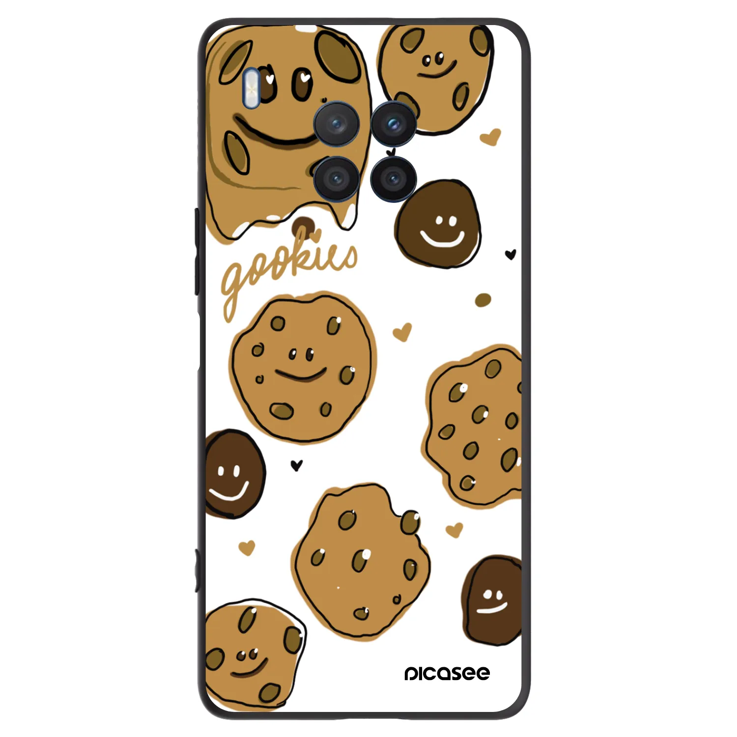 Picasee Μαύρη θήκη σιλικόνης για Honor 50 Lite - Gookies