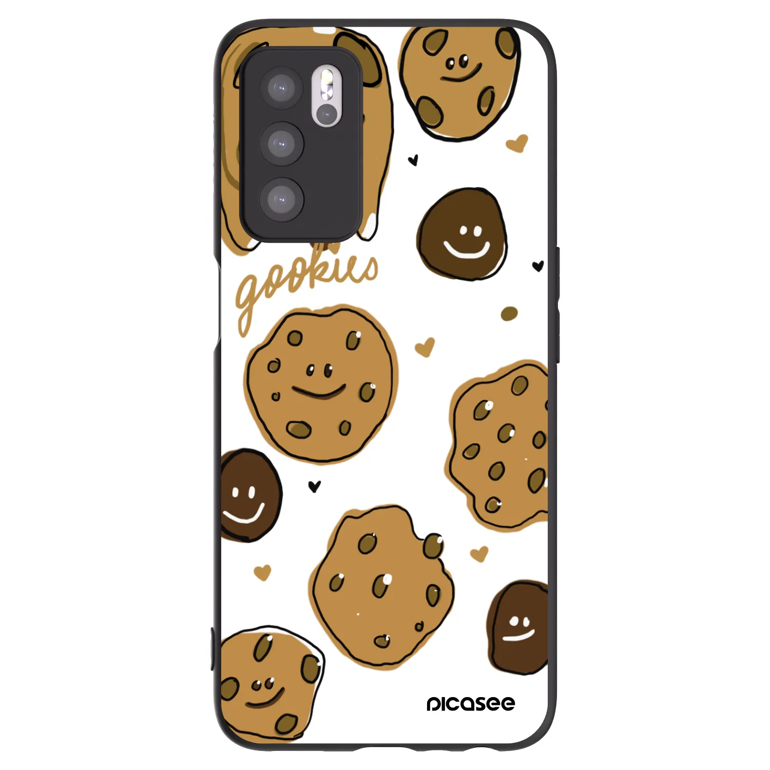 Picasee Μαύρη θήκη σιλικόνης για OPPO A16 - Gookies