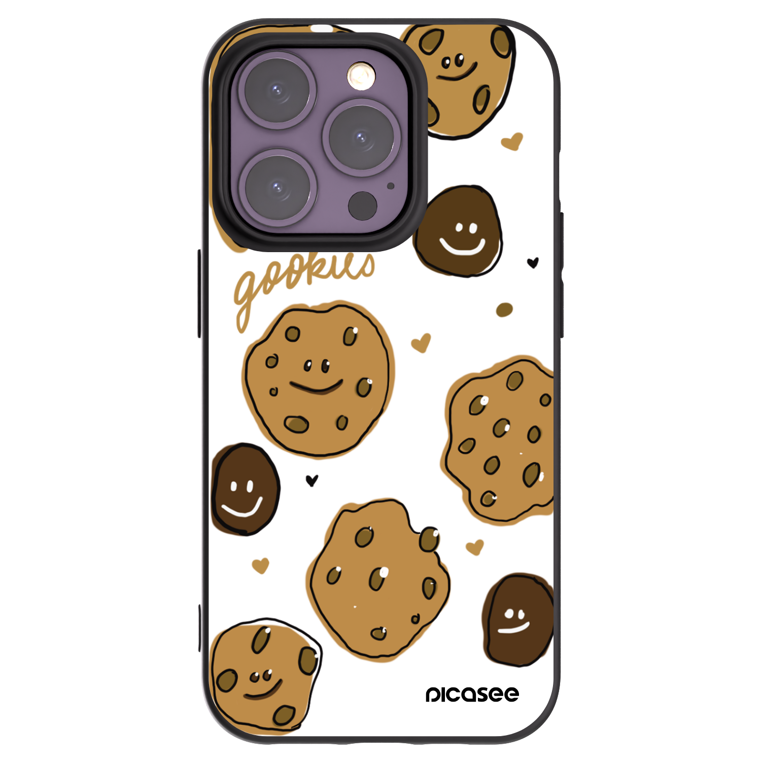 Picasee Μαύρη θήκη σιλικόνης για Apple iPhone 14 Pro - Gookies