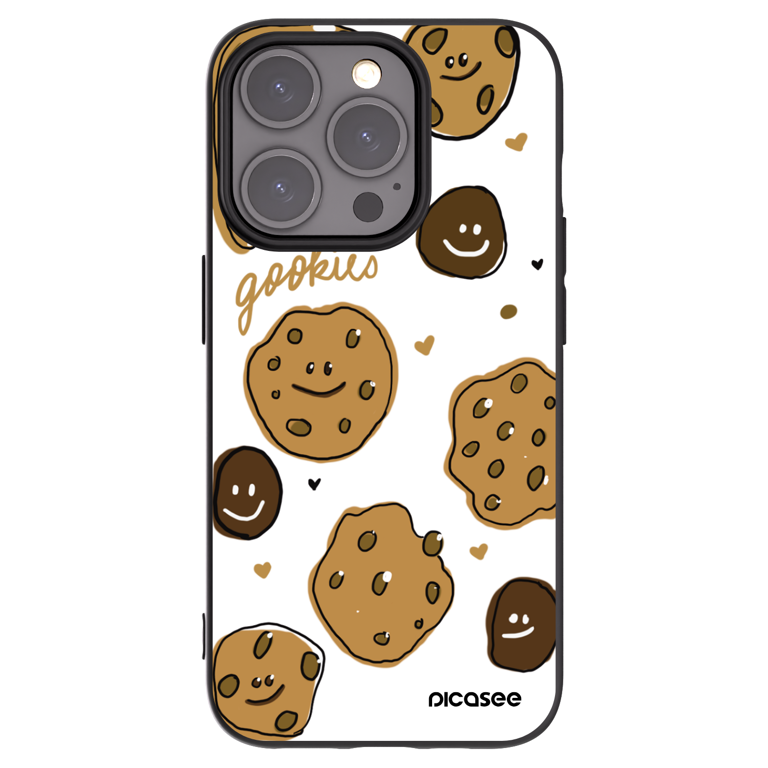 Picasee Μαύρη θήκη σιλικόνης για Apple iPhone 15 Pro - Gookies