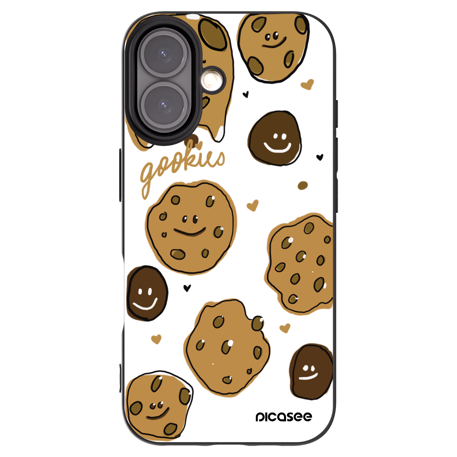 Picasee Μαύρη θήκη σιλικόνης για Apple iPhone 16 - Gookies