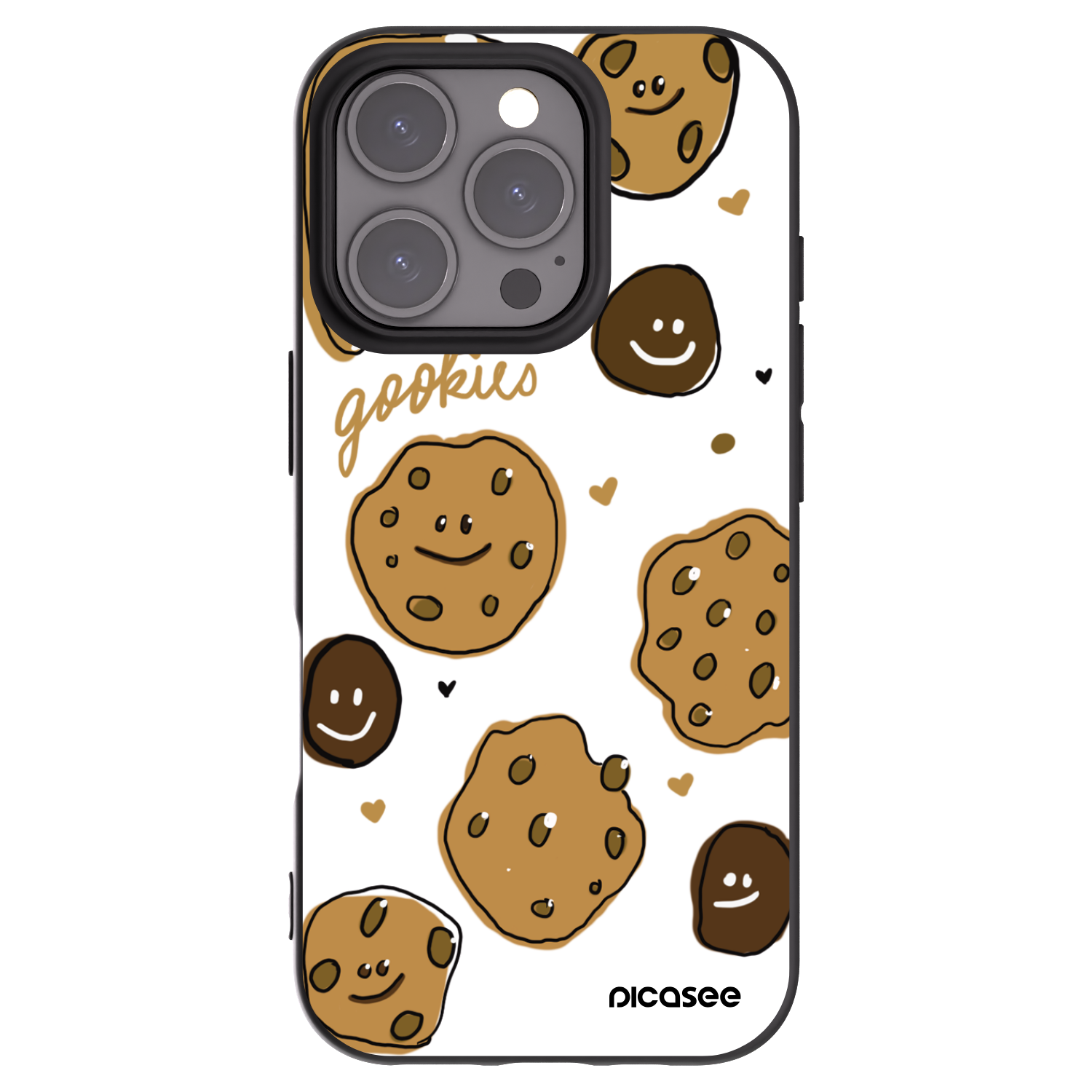 Picasee Μαύρη θήκη σιλικόνης για Apple iPhone 16 Pro - Gookies