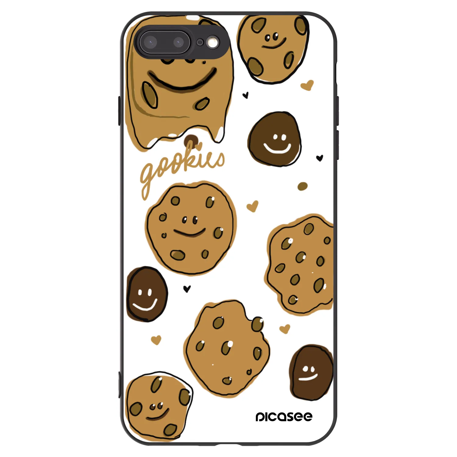 Picasee Μαύρη θήκη σιλικόνης για Apple iPhone 7 Plus - Gookies