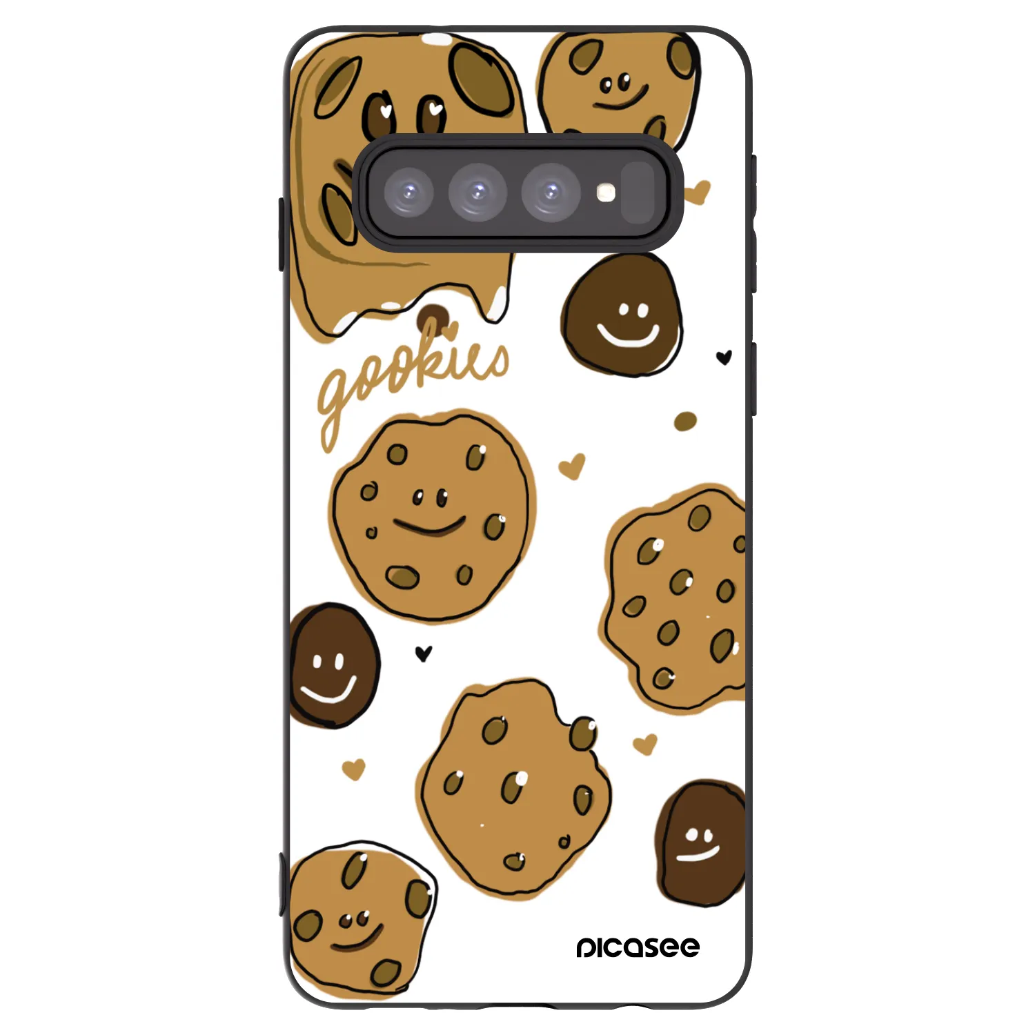 Picasee Μαύρη θήκη σιλικόνης για Samsung Galaxy S10 G973 - Gookies