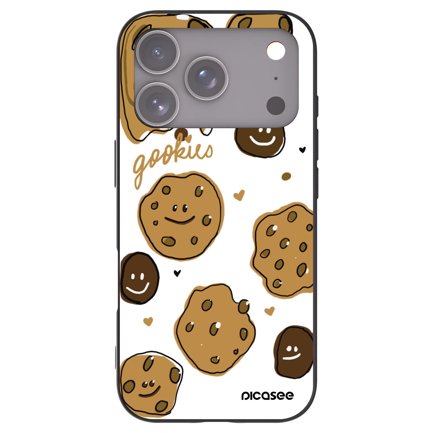 Picasee Μαύρη θήκη σιλικόνης για Apple iPhone 17 Pro - Gookies