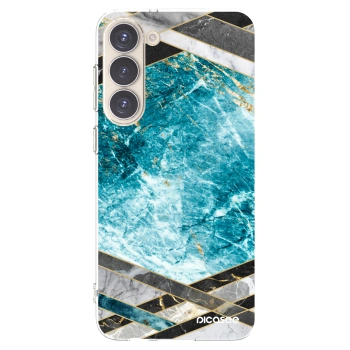 Picasee διαφανής θήκη σιλικόνης Samsung Galaxy S23+ 5G - Blue geometry