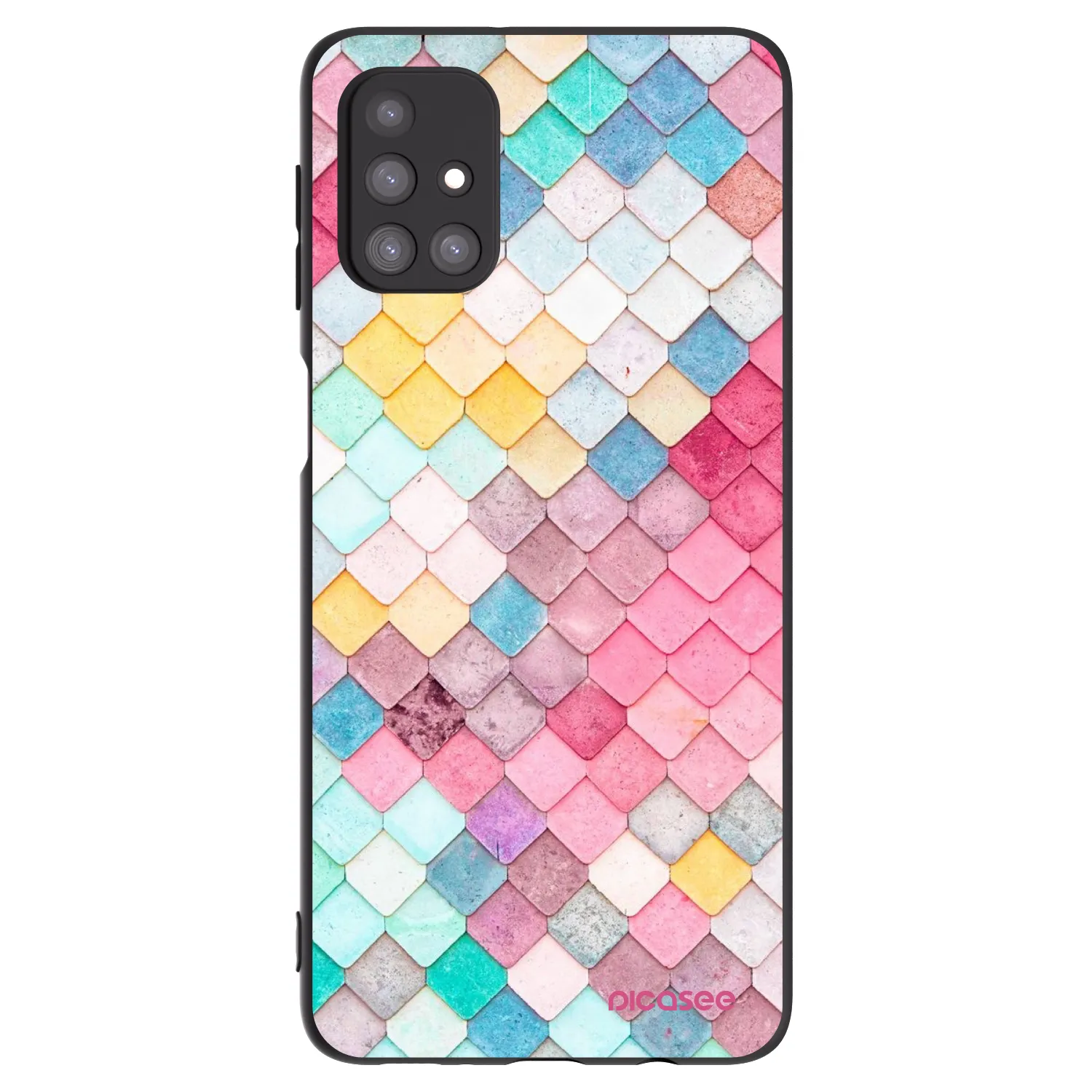 Picasee Μαύρη θήκη σιλικόνης για Samsung Galaxy M31s - Colorful roof