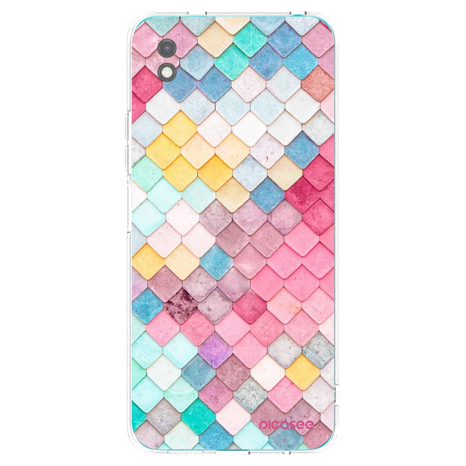 Picasee Μαύρη θήκη σιλικόνης για Xiaomi Redmi 9A - Colorful roof