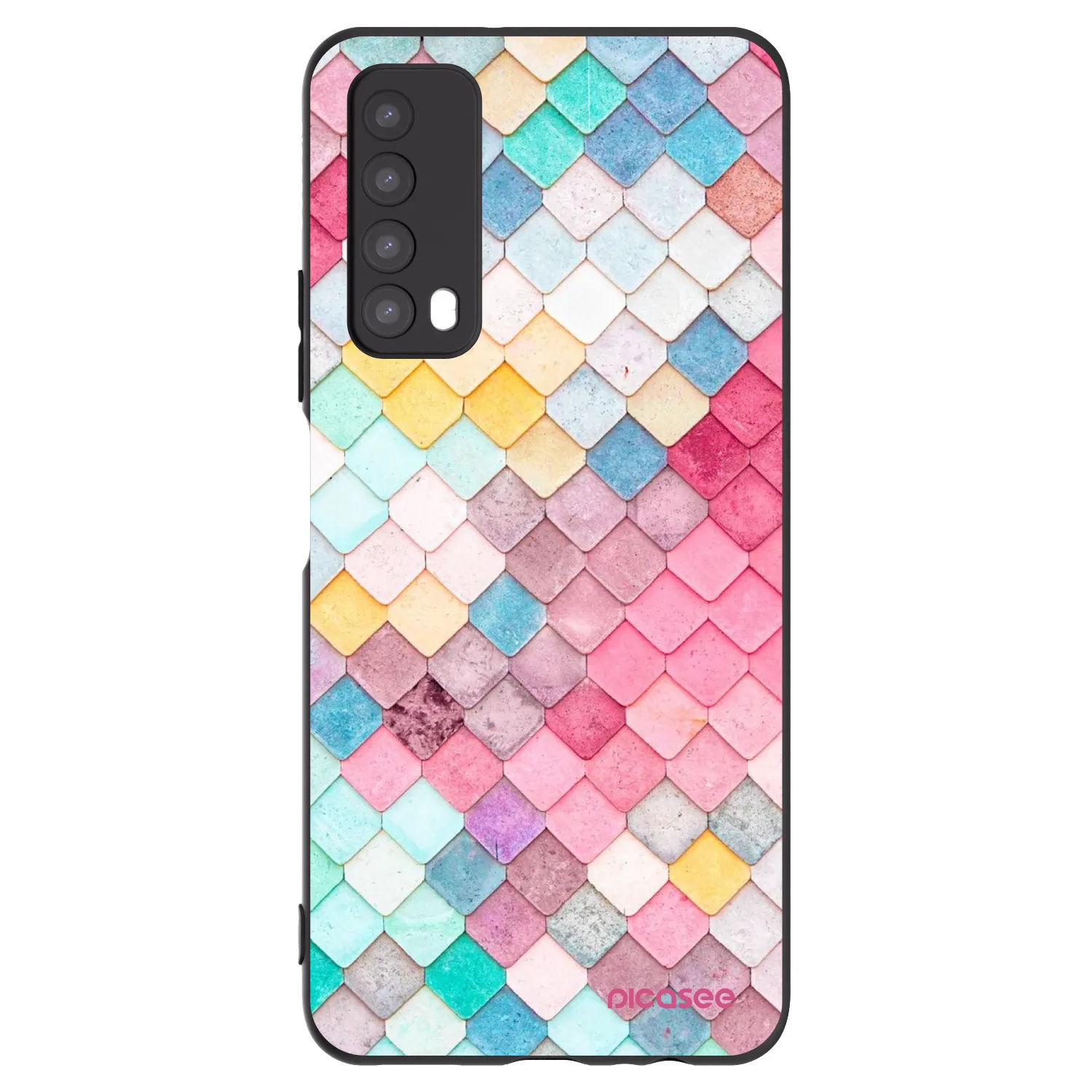 Picasee Μαύρη θήκη σιλικόνης για Huawei P Smart 2021 - Colorful roof