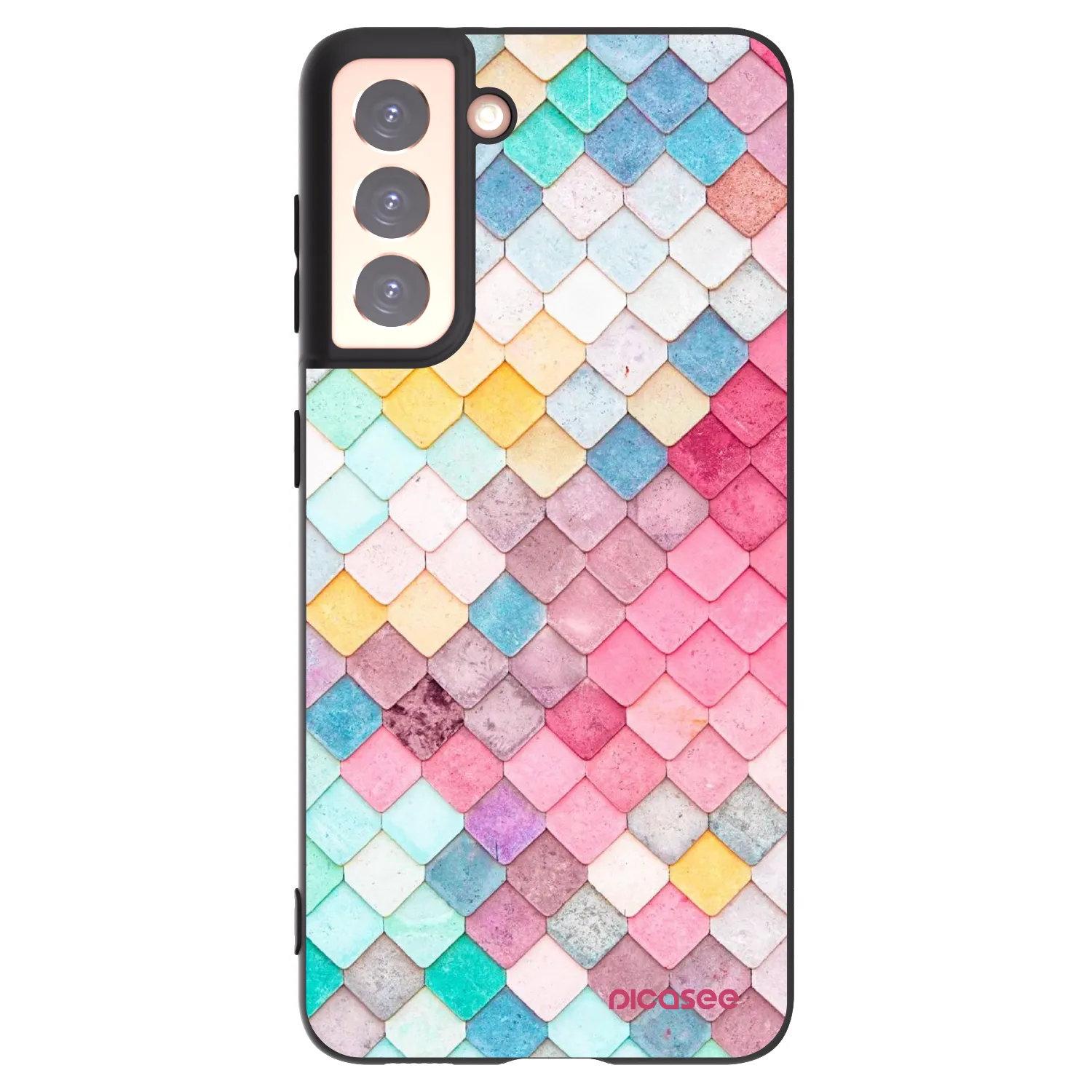 Picasee Μαύρη θήκη σιλικόνης για Samsung Galaxy S21 5G G991B - Colorful roof