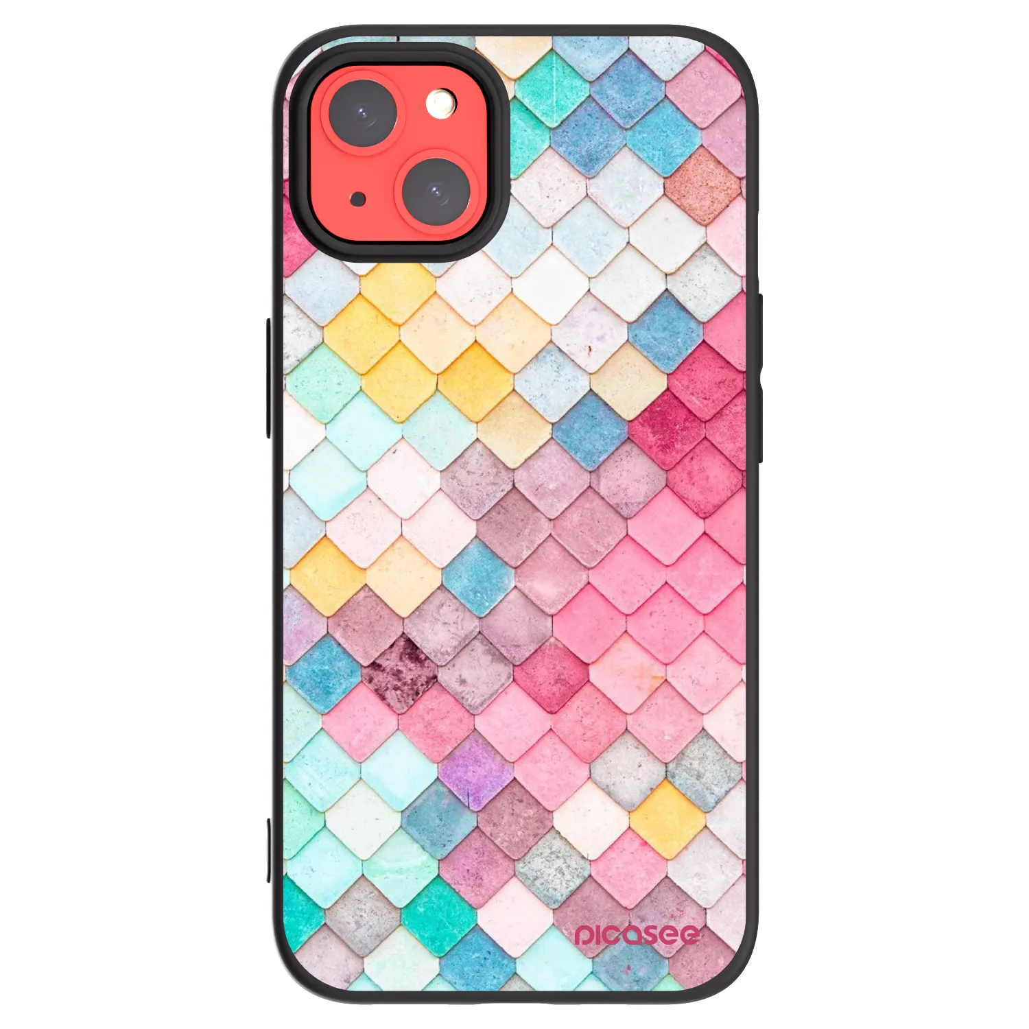 Picasee Μαύρη θήκη σιλικόνης για Apple iPhone 13 - Colorful roof