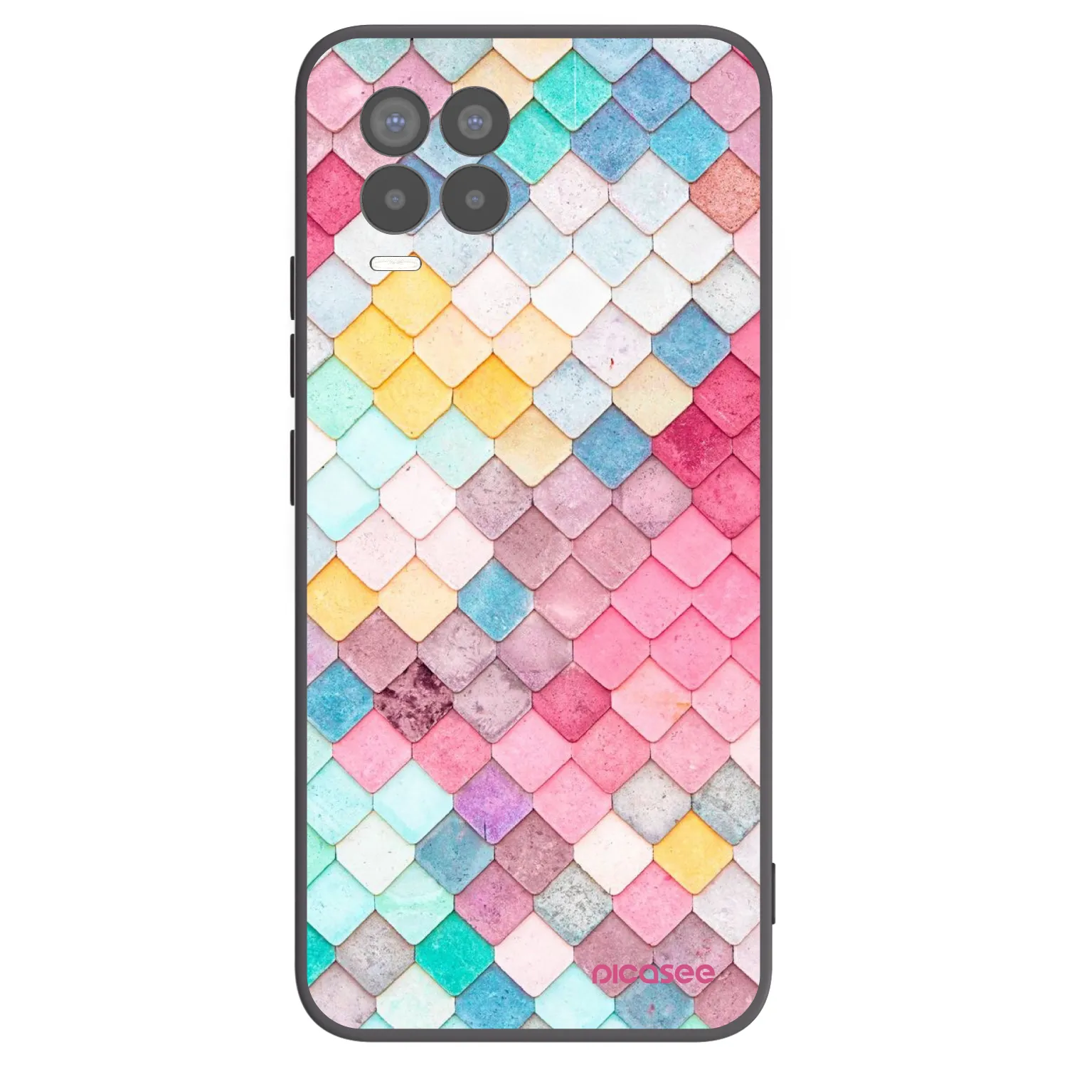 Picasee Μαύρη θήκη σιλικόνης για Realme 8 Pro - Colorful roof