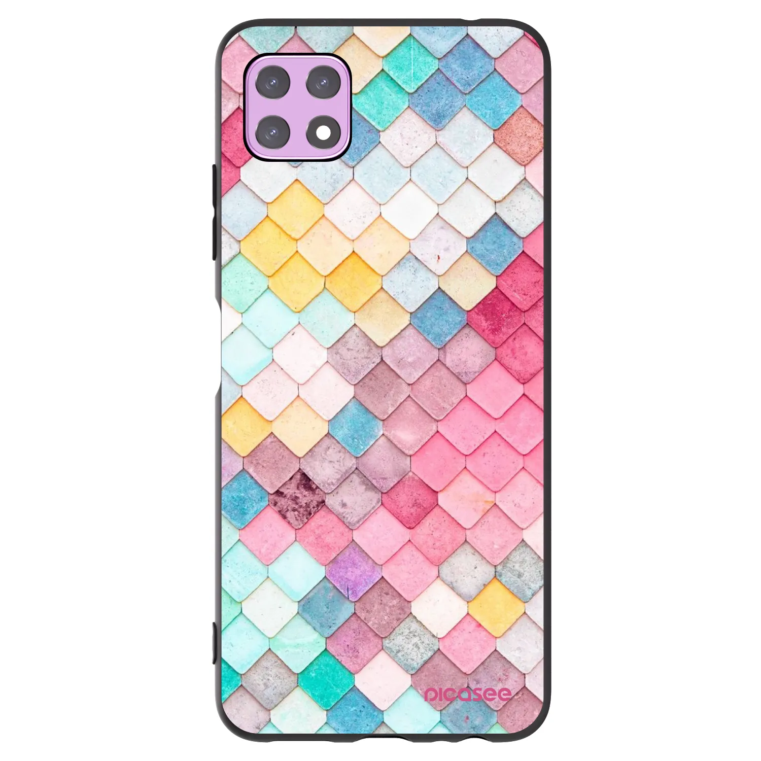 Picasee Μαύρη θήκη σιλικόνης για Samsung Galaxy A22 A226B 5G - Colorful roof