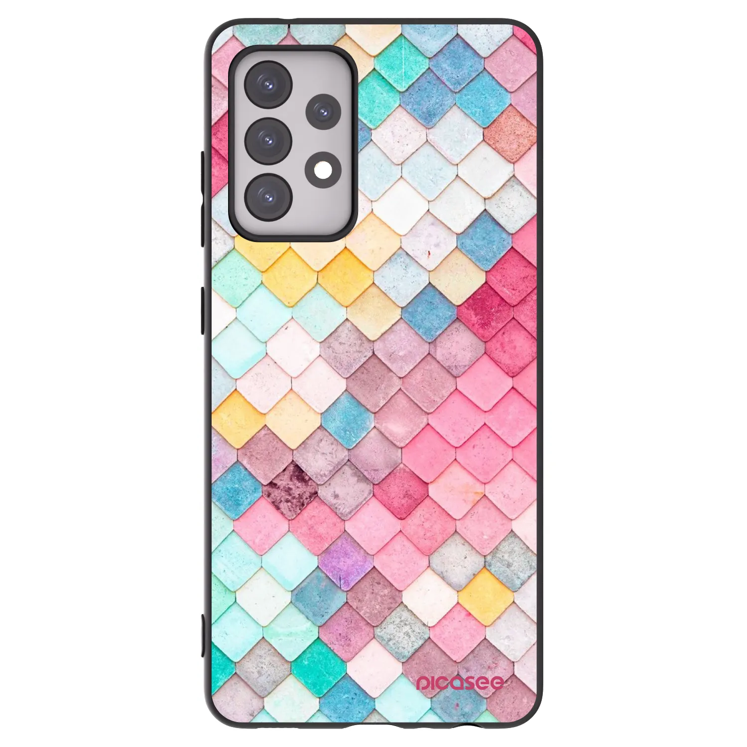 Picasee Μαύρη θήκη σιλικόνης για Samsung Galaxy A52s 5G A528B - Colorful roof