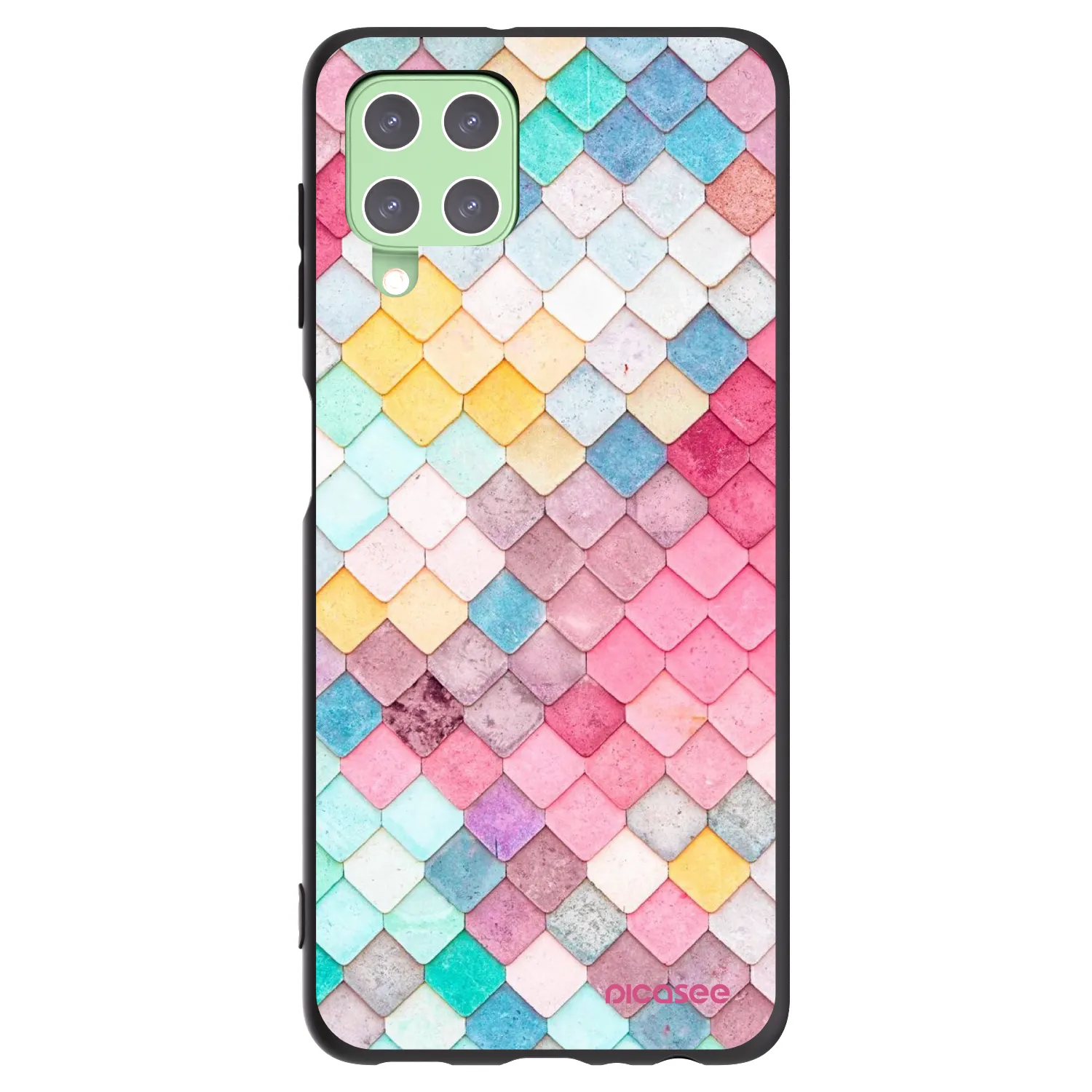 Picasee Μαύρη θήκη σιλικόνης για Samsung Galaxy A22 A225F 4G - Colorful roof