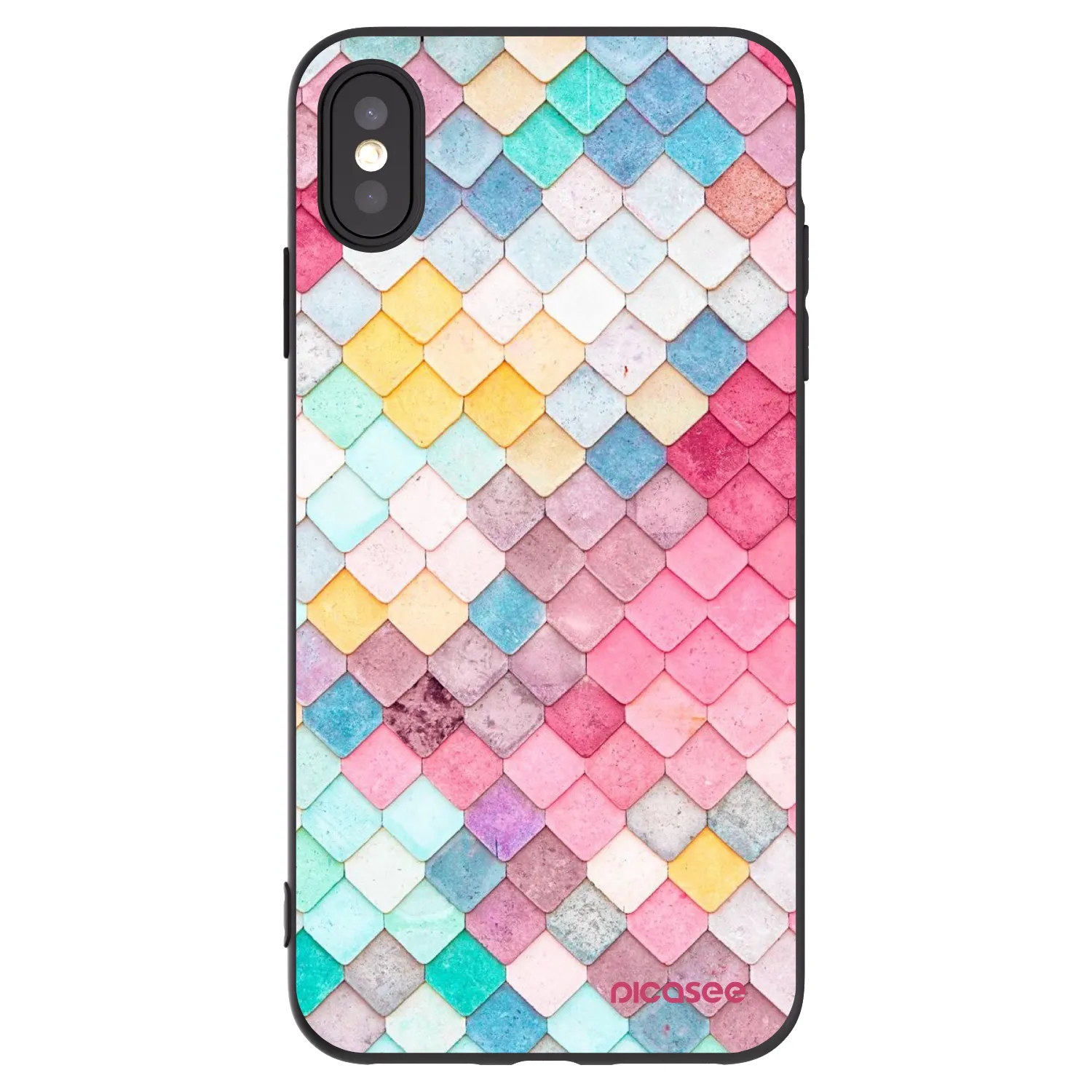 Picasee Μαύρη θήκη σιλικόνης για Apple iPhone XS Max - Colorful roof