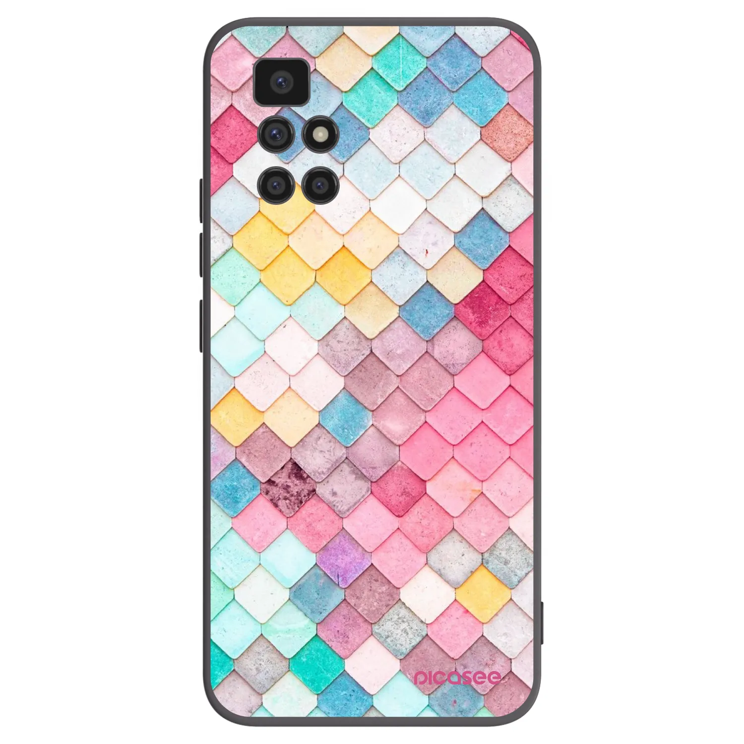 Picasee Μαύρη θήκη σιλικόνης για Xiaomi Redmi 10 - Colorful roof