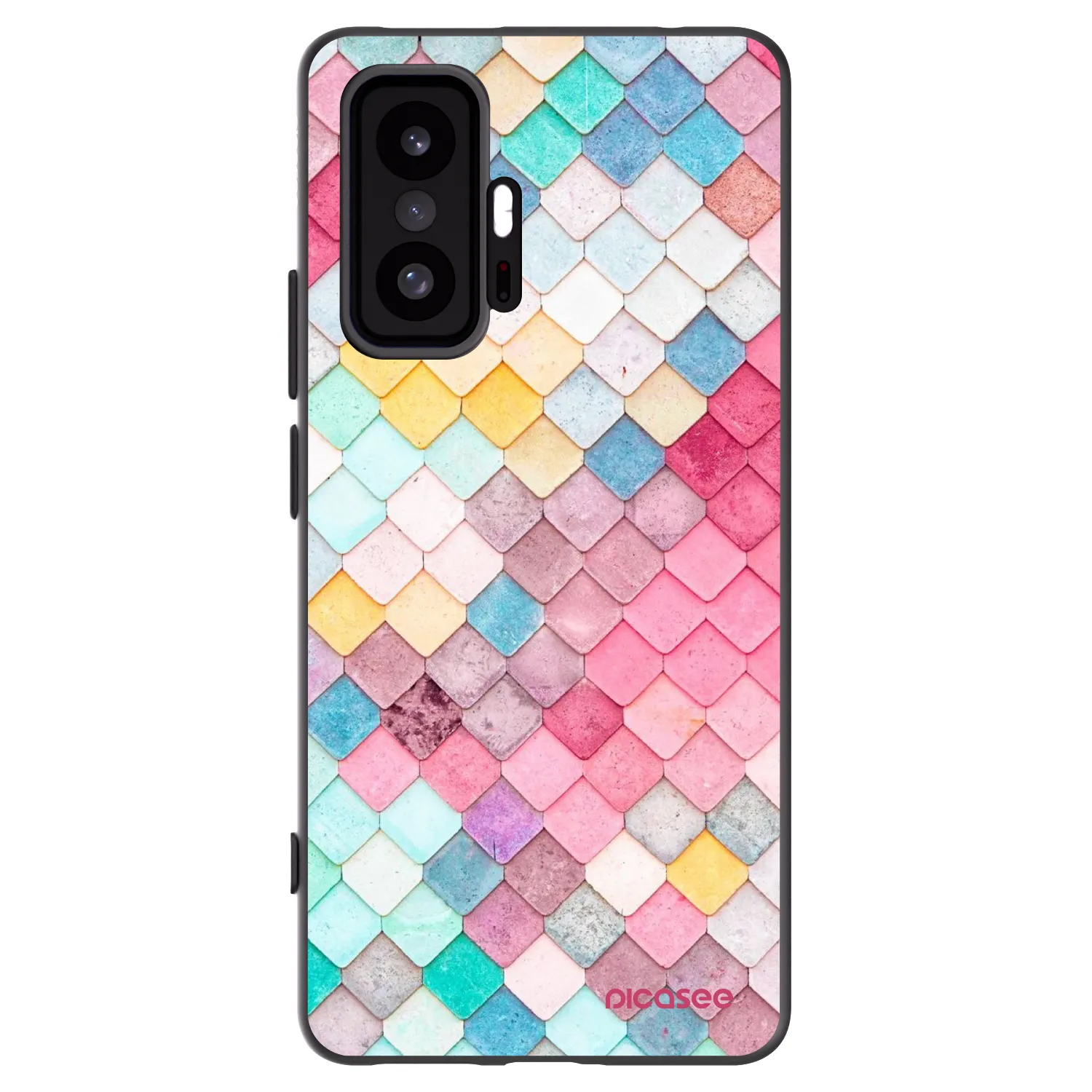 Picasee Μαύρη θήκη σιλικόνης για Xiaomi 11T Pro - Colorful roof