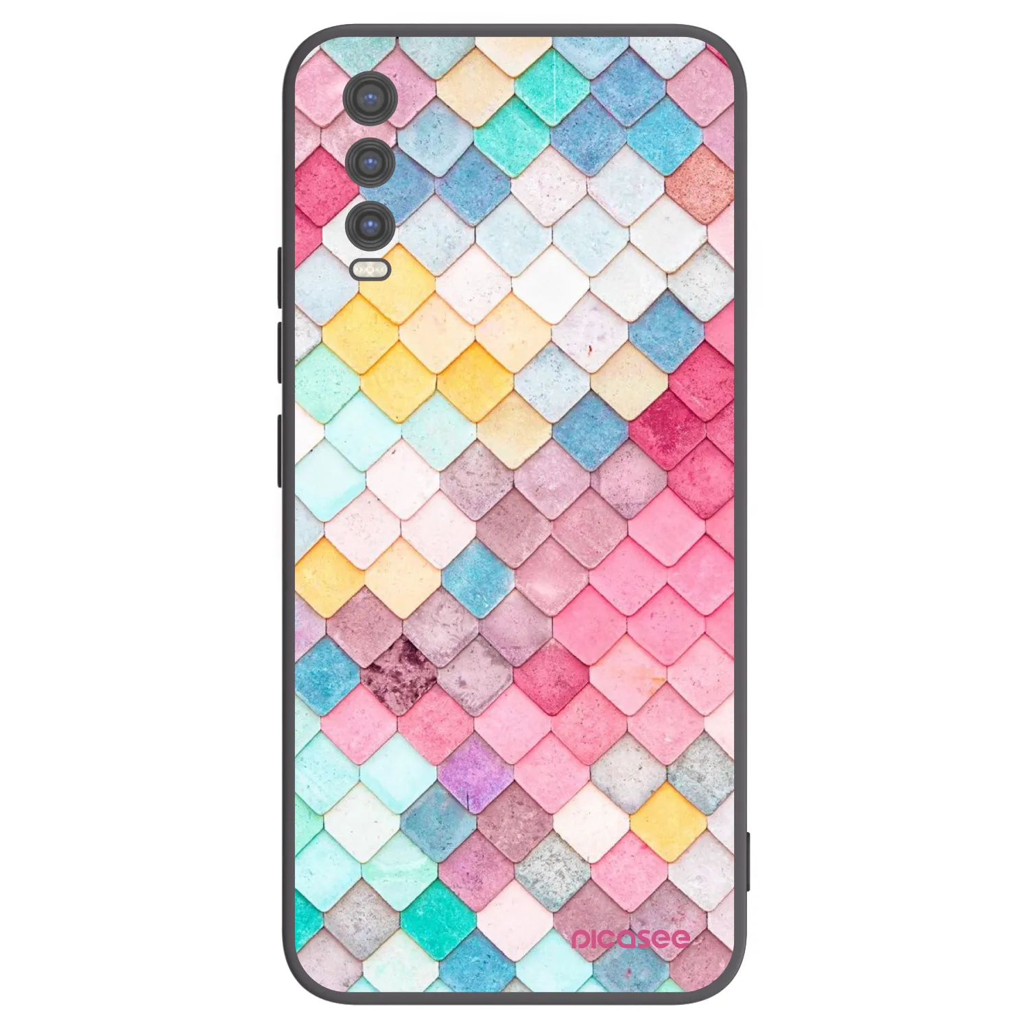 Picasee Μαύρη θήκη σιλικόνης για Vivo Y20s - Colorful roof
