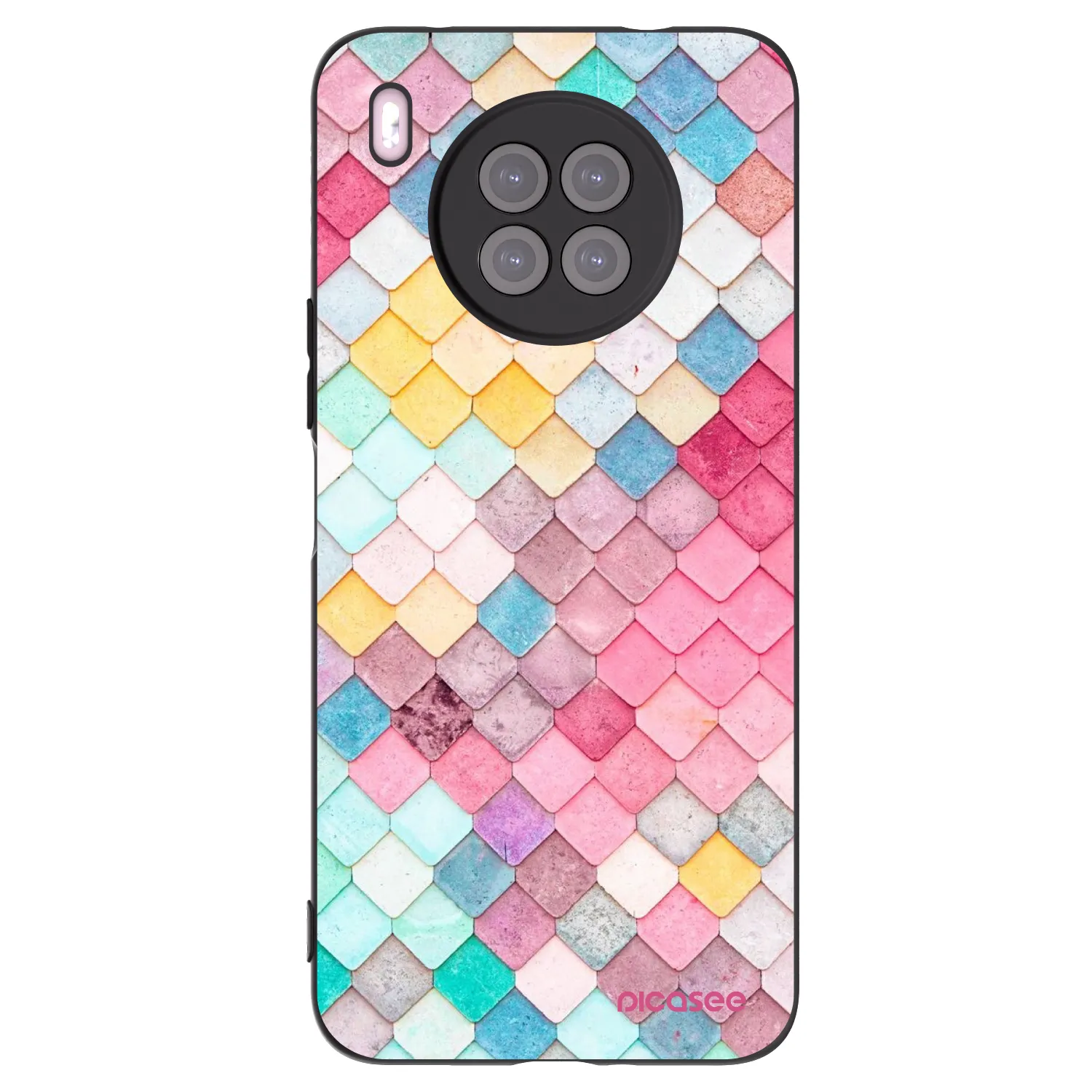 Picasee Μαύρη θήκη σιλικόνης για Huawei Nova 8i - Colorful roof