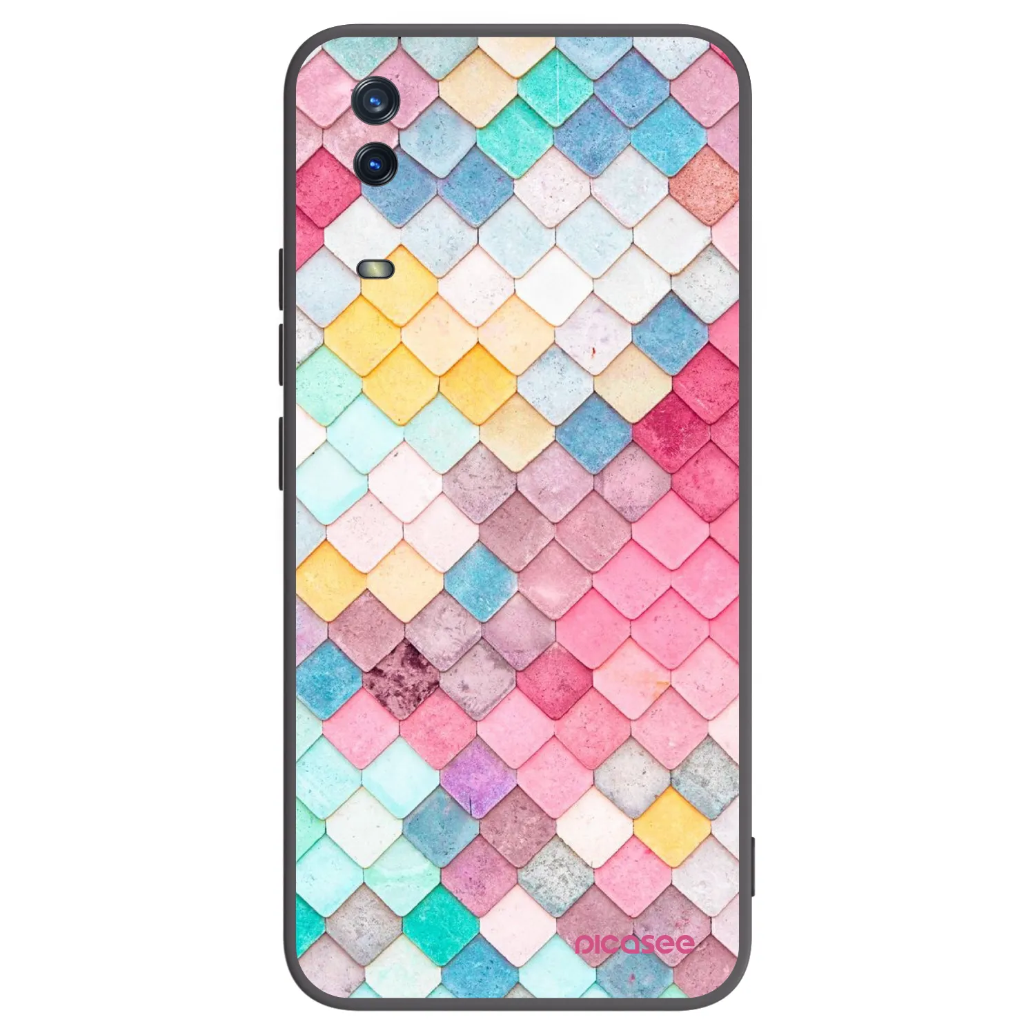 Picasee Μαύρη θήκη σιλικόνης για Vivo Y11s - Colorful roof