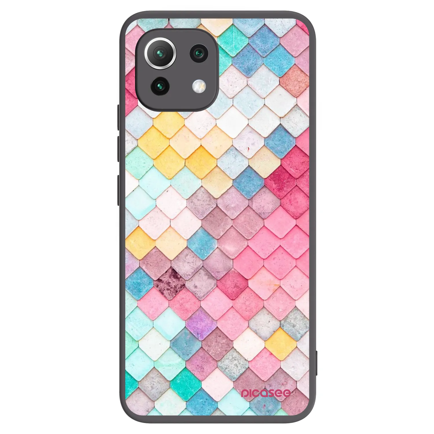 Picasee Μαύρη θήκη σιλικόνης για Xiaomi 11 Lite 5G NE - Colorful roof