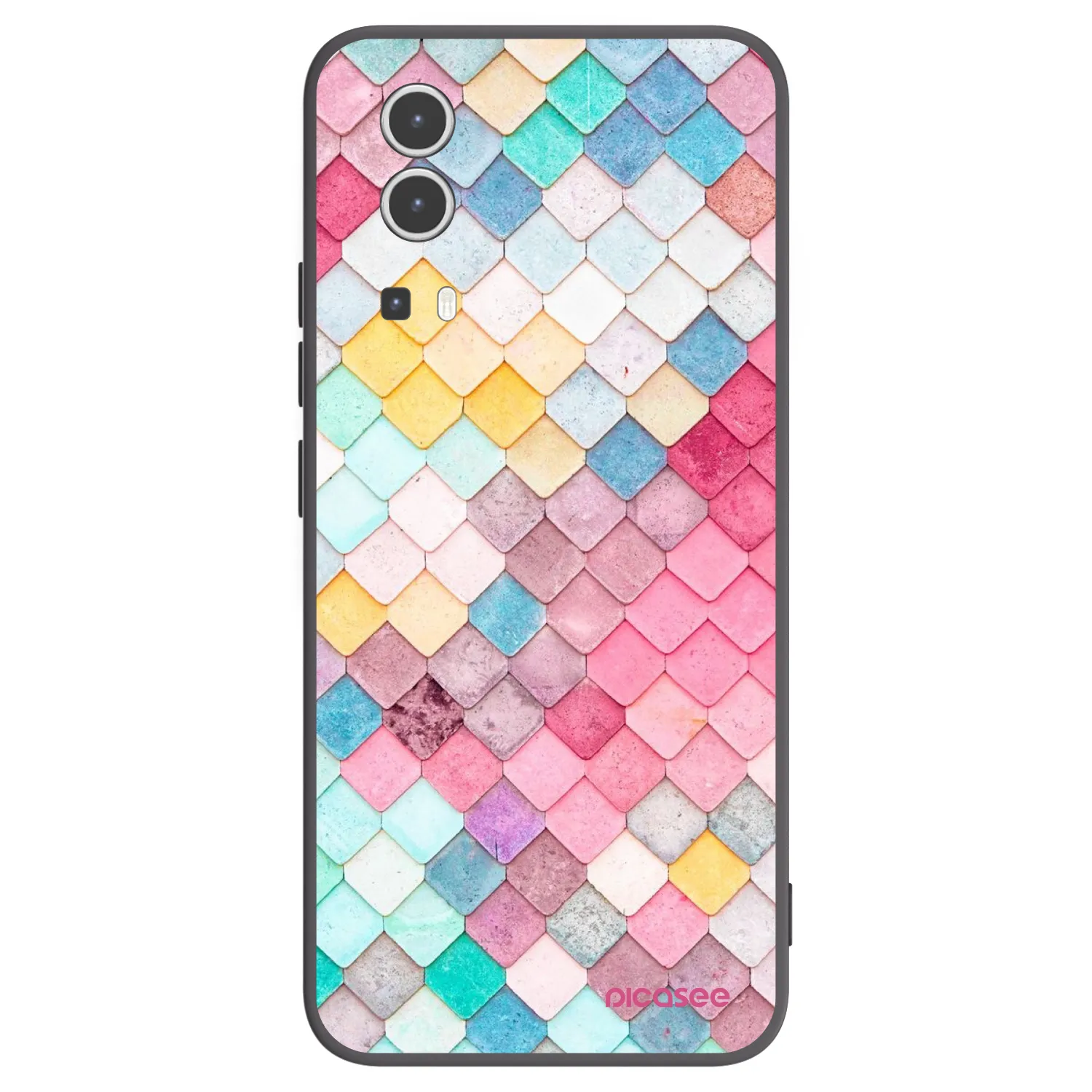 Picasee Μαύρη θήκη σιλικόνης για Vivo Y72 5G - Colorful roof