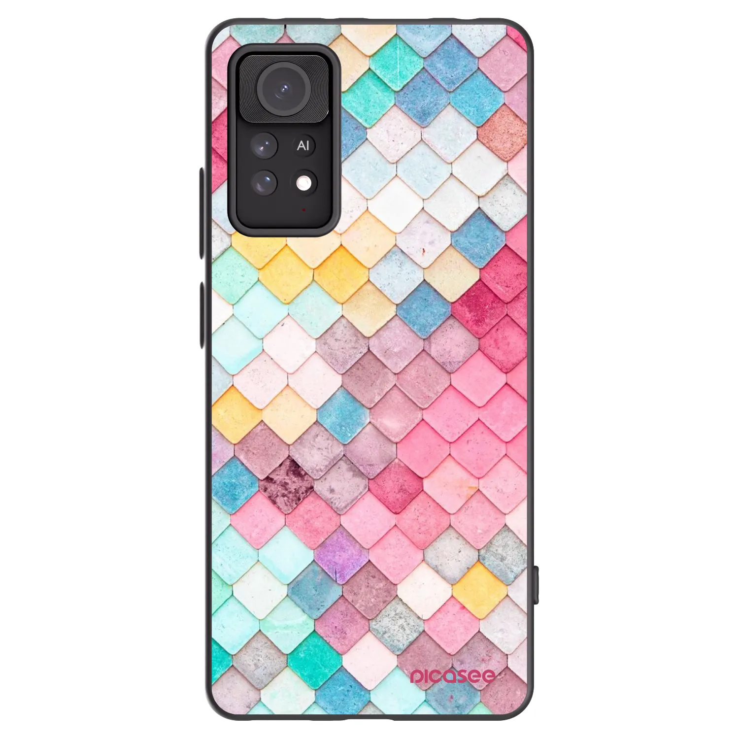 Picasee Μαύρη θήκη σιλικόνης για Xiaomi Redmi Note 11 Pro 5G - Colorful roof