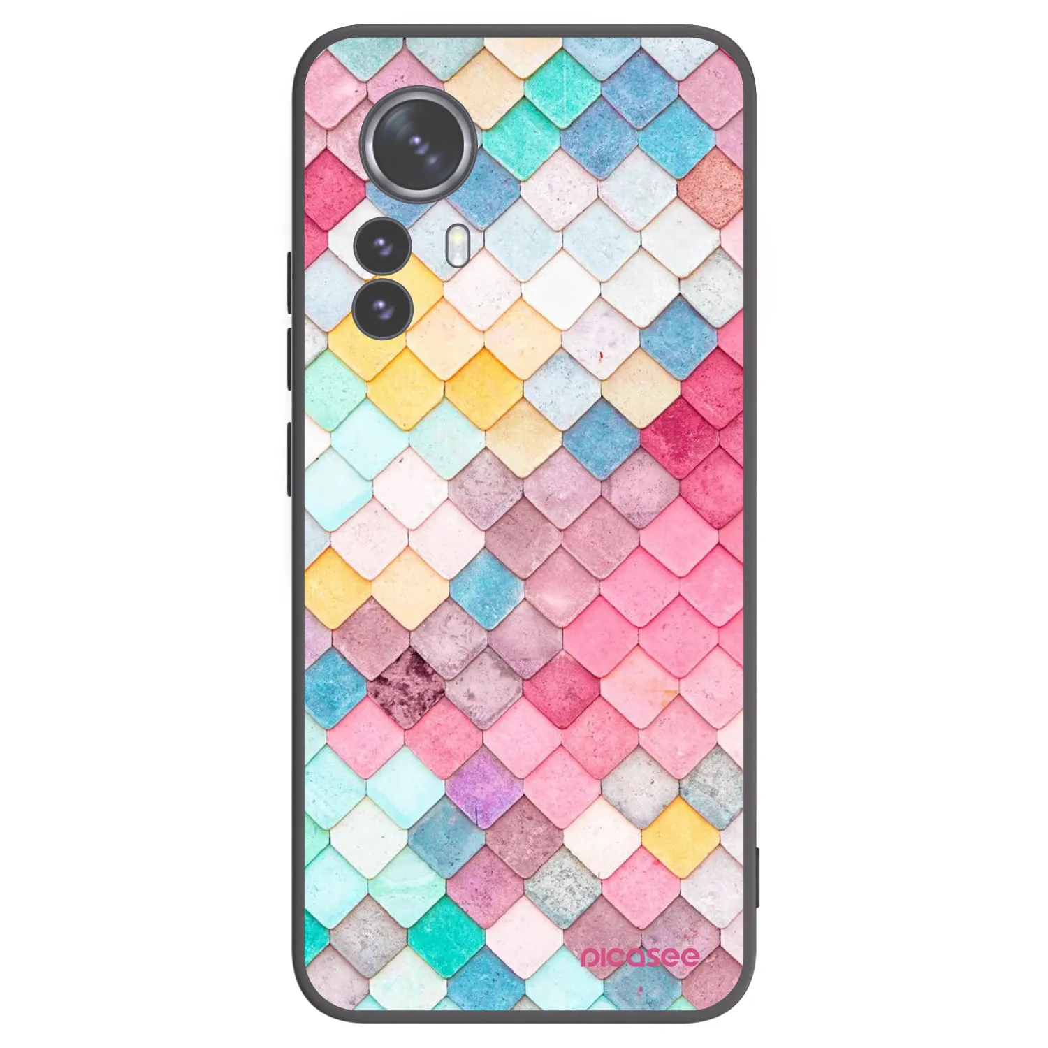 Picasee Μαύρη θήκη σιλικόνης για Xiaomi 12 Pro - Colorful roof