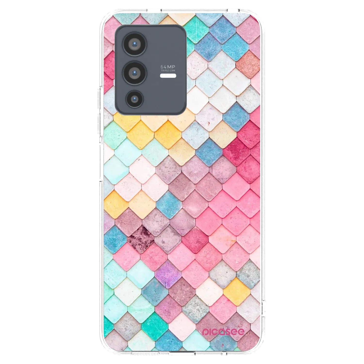 Picasee διαφανής θήκη σιλικόνης Vivo V23 5G - Colorful roof