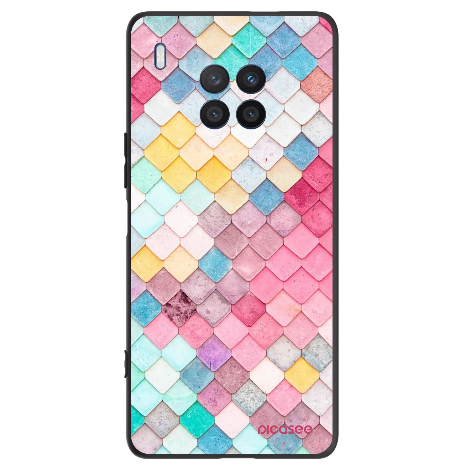 Picasee Μαύρη θήκη σιλικόνης για Honor 50 Lite - Colorful roof