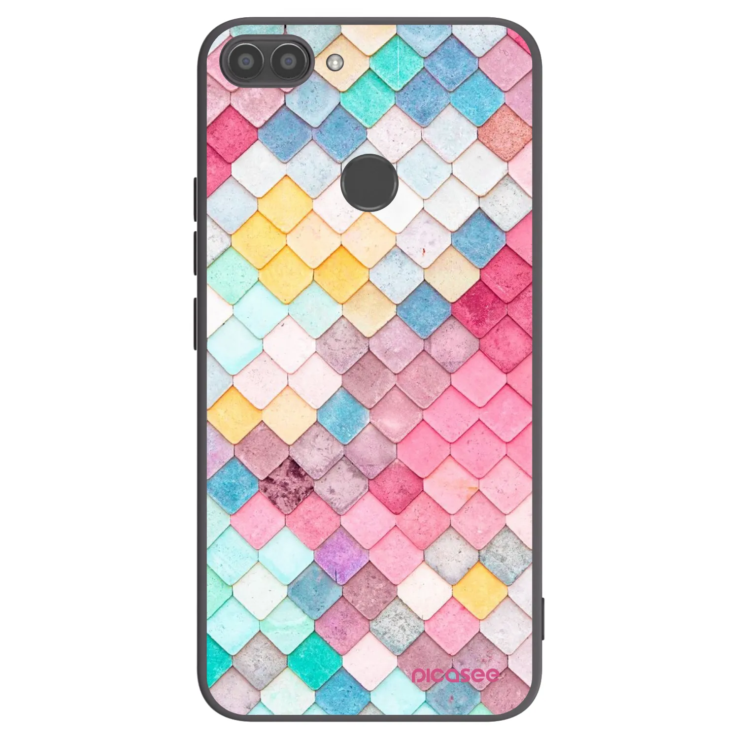 Picasee Μαύρη θήκη σιλικόνης για Huawei P Smart - Colorful roof