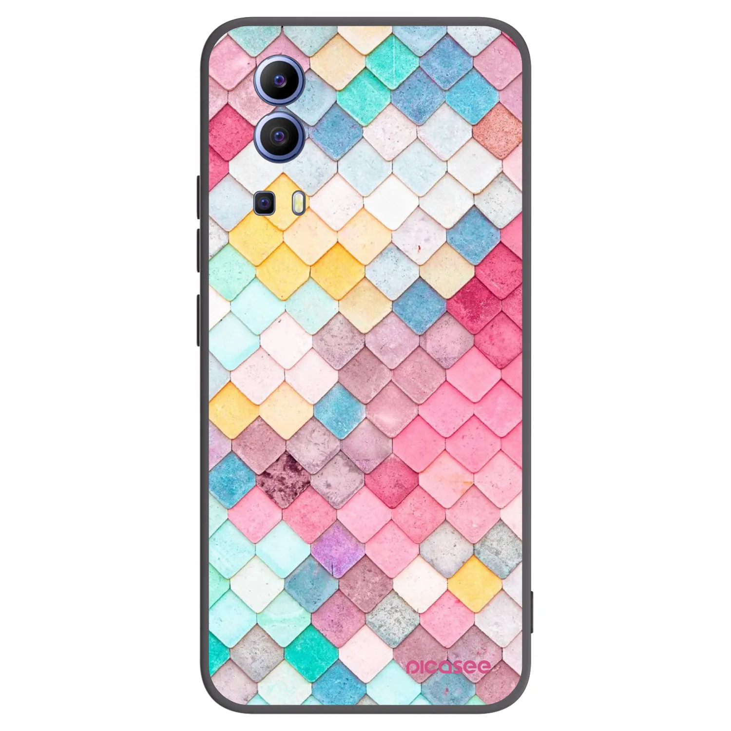 Picasee Μαύρη θήκη σιλικόνης για Vivo Y52 5G - Colorful roof