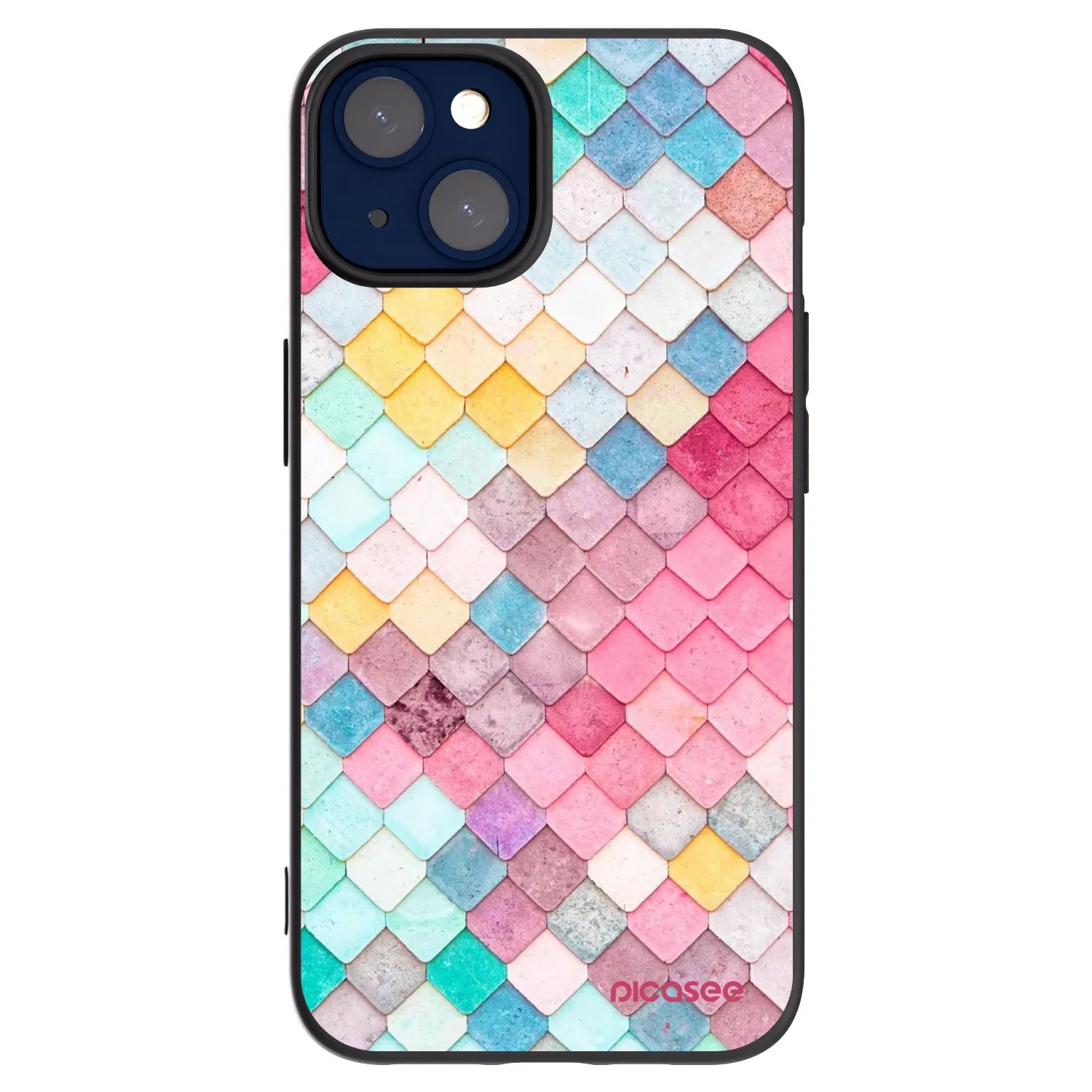 Picasee Μαύρη θήκη σιλικόνης για Apple iPhone 14 - Colorful roof