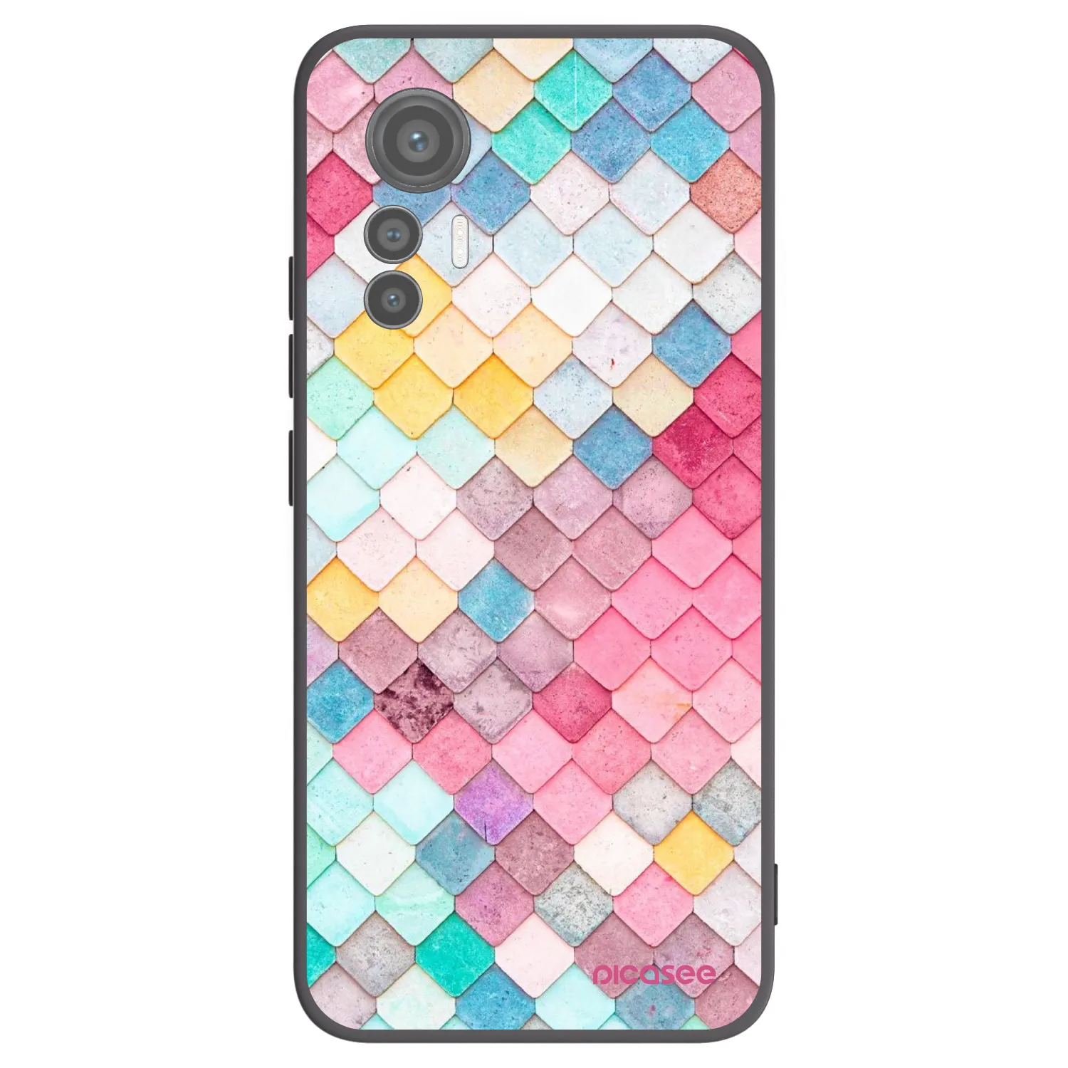 Picasee Μαύρη θήκη σιλικόνης για Xiaomi 12 Lite - Colorful roof