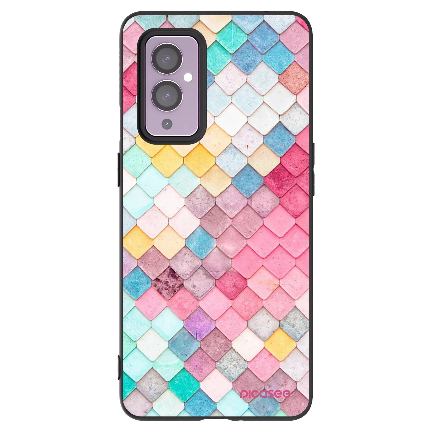 Picasee Μαύρη θήκη σιλικόνης για OnePlus 9 - Colorful roof