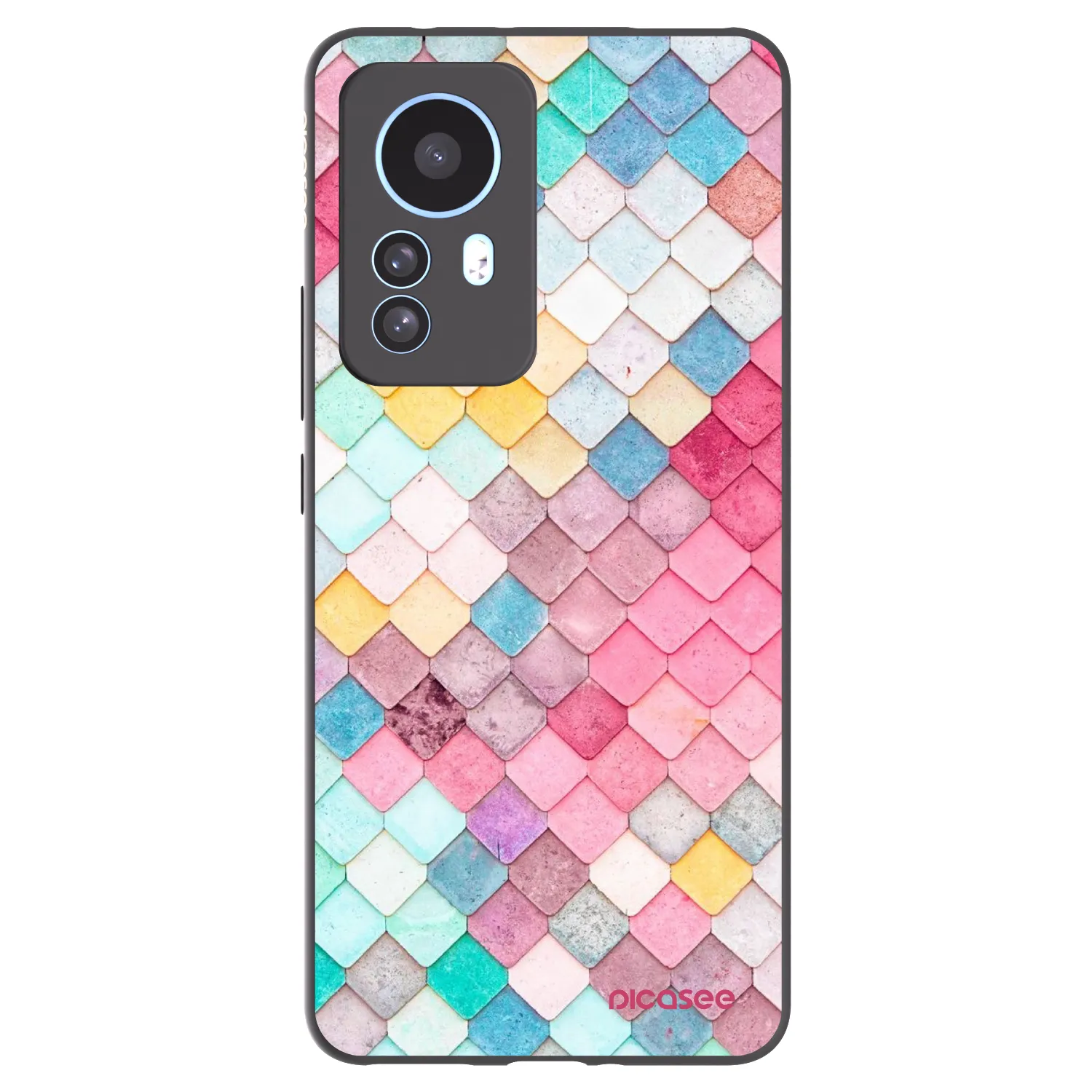 Picasee Μαύρη θήκη σιλικόνης για Xiaomi 12T Pro - Colorful roof