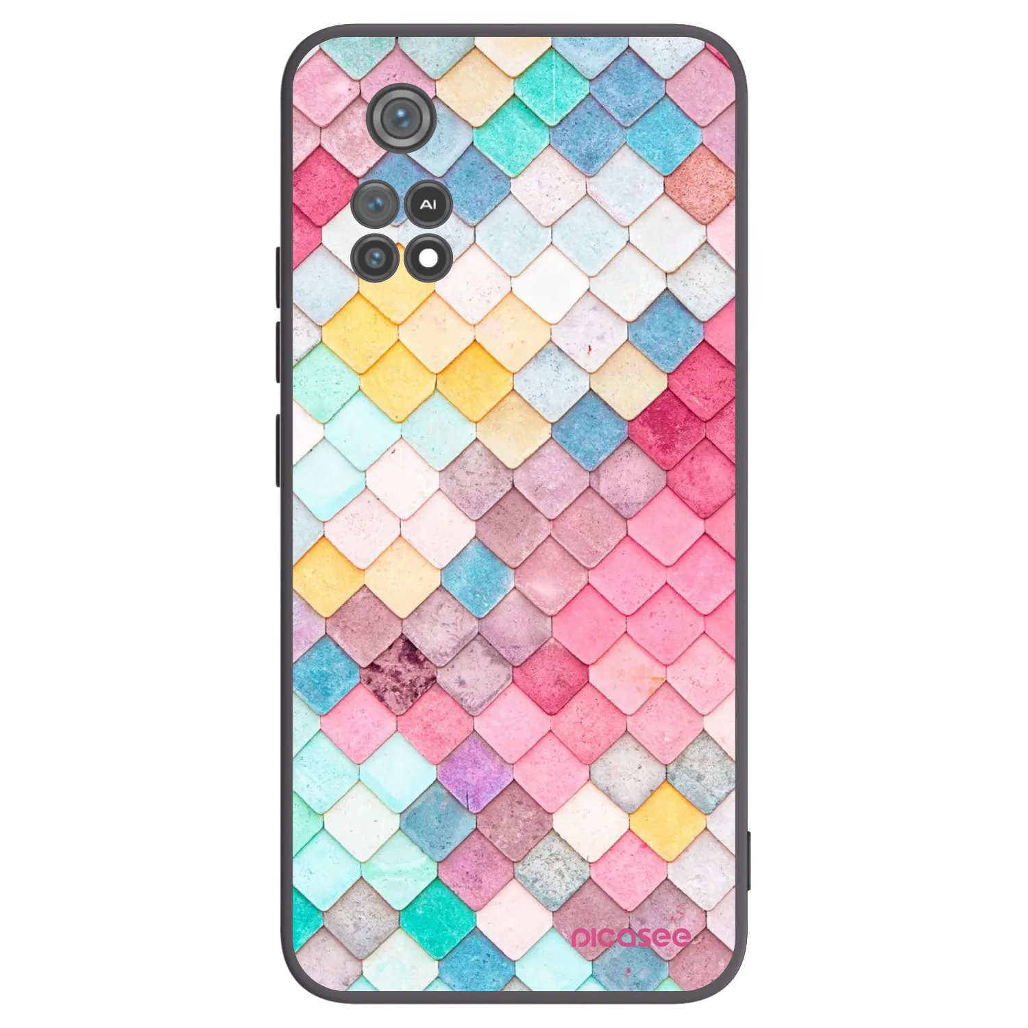 Picasee Μαύρη θήκη σιλικόνης για Xiaomi Poco M4 Pro - Colorful roof