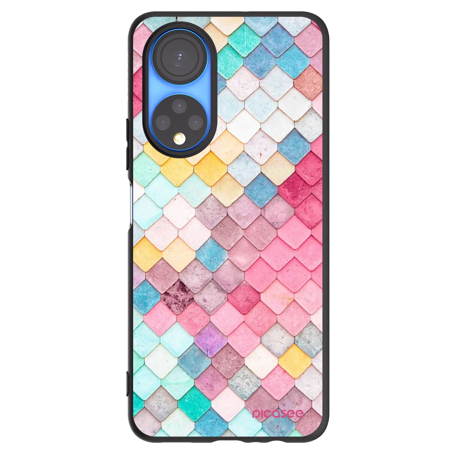 Picasee Μαύρη θήκη σιλικόνης για Honor X7 - Colorful roof