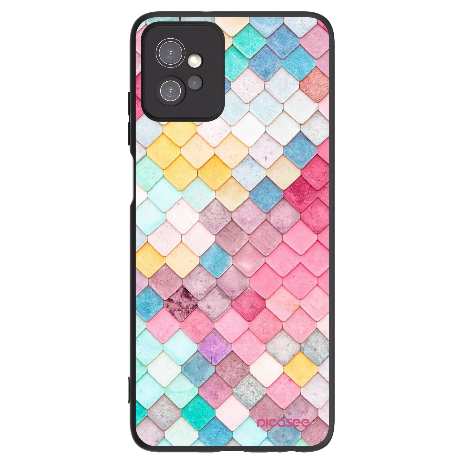 Picasee Μαύρη θήκη σιλικόνης για Motorola Moto G32 - Colorful roof