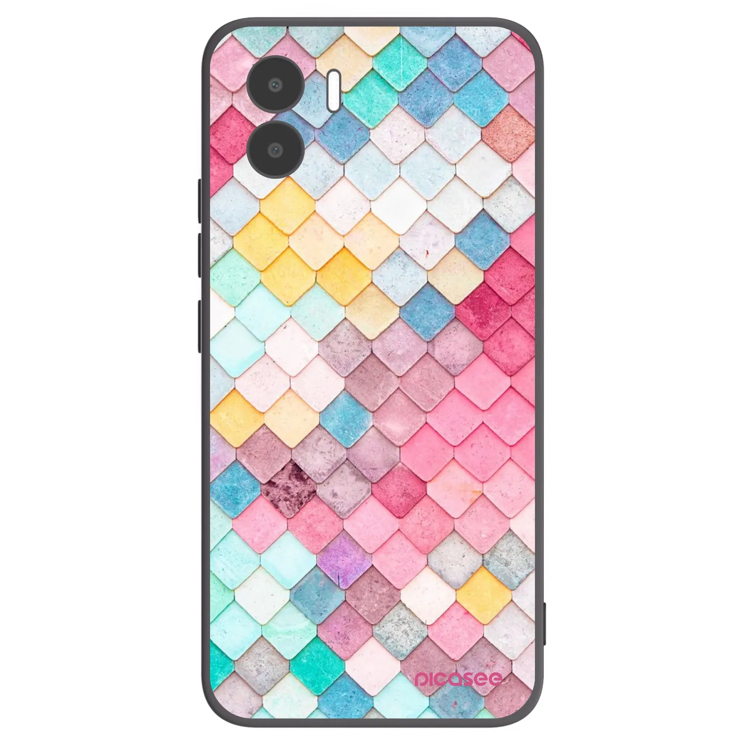 Picasee Μαύρη θήκη σιλικόνης για Xiaomi Redmi A1 - Colorful roof