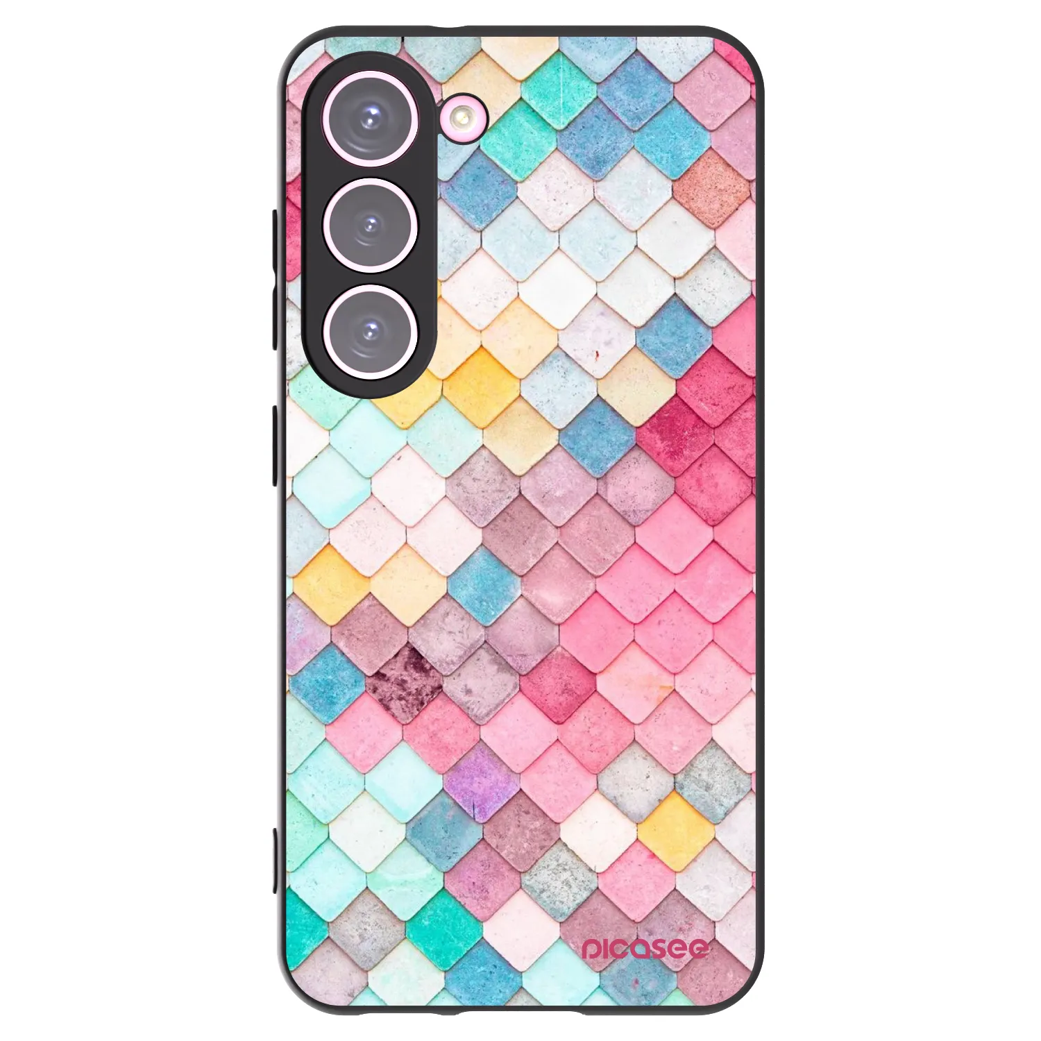 Picasee Μαύρη θήκη σιλικόνης για Samsung Galaxy S23 5G - Colorful roof