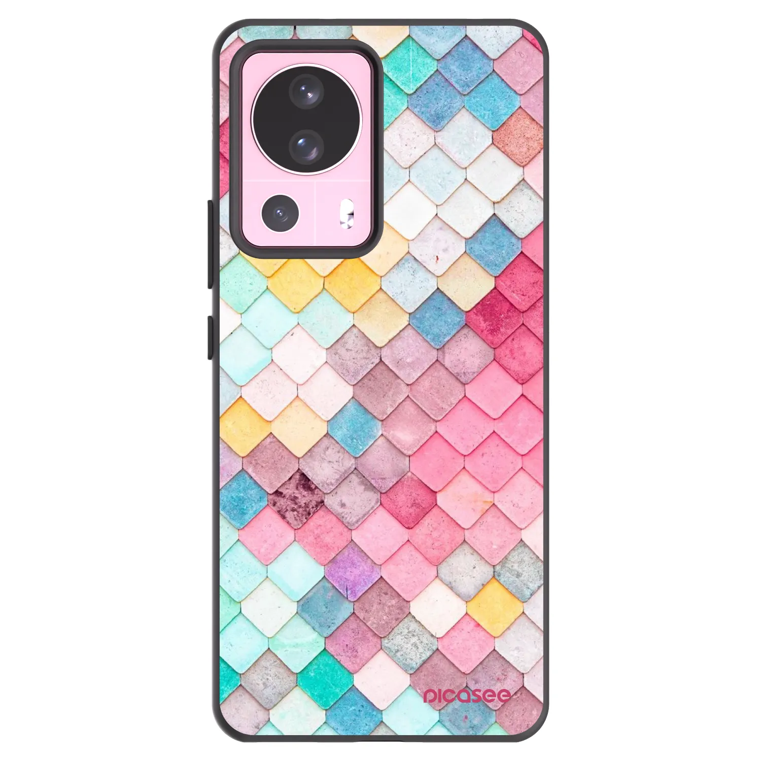 Picasee Μαύρη θήκη σιλικόνης για Xiaomi 13 Lite - Colorful roof