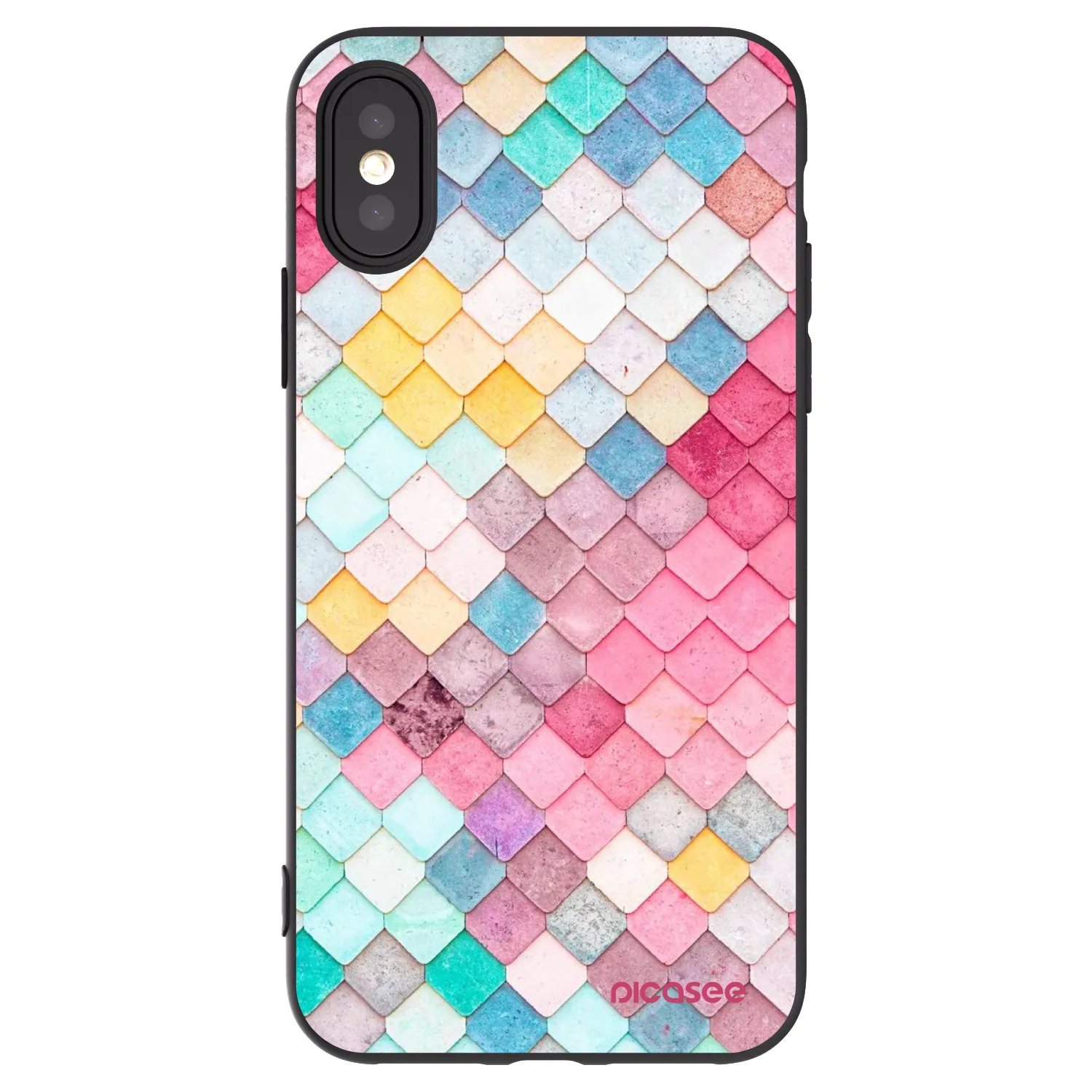 Picasee Μαύρη θήκη σιλικόνης για Apple iPhone X/XS - Colorful roof