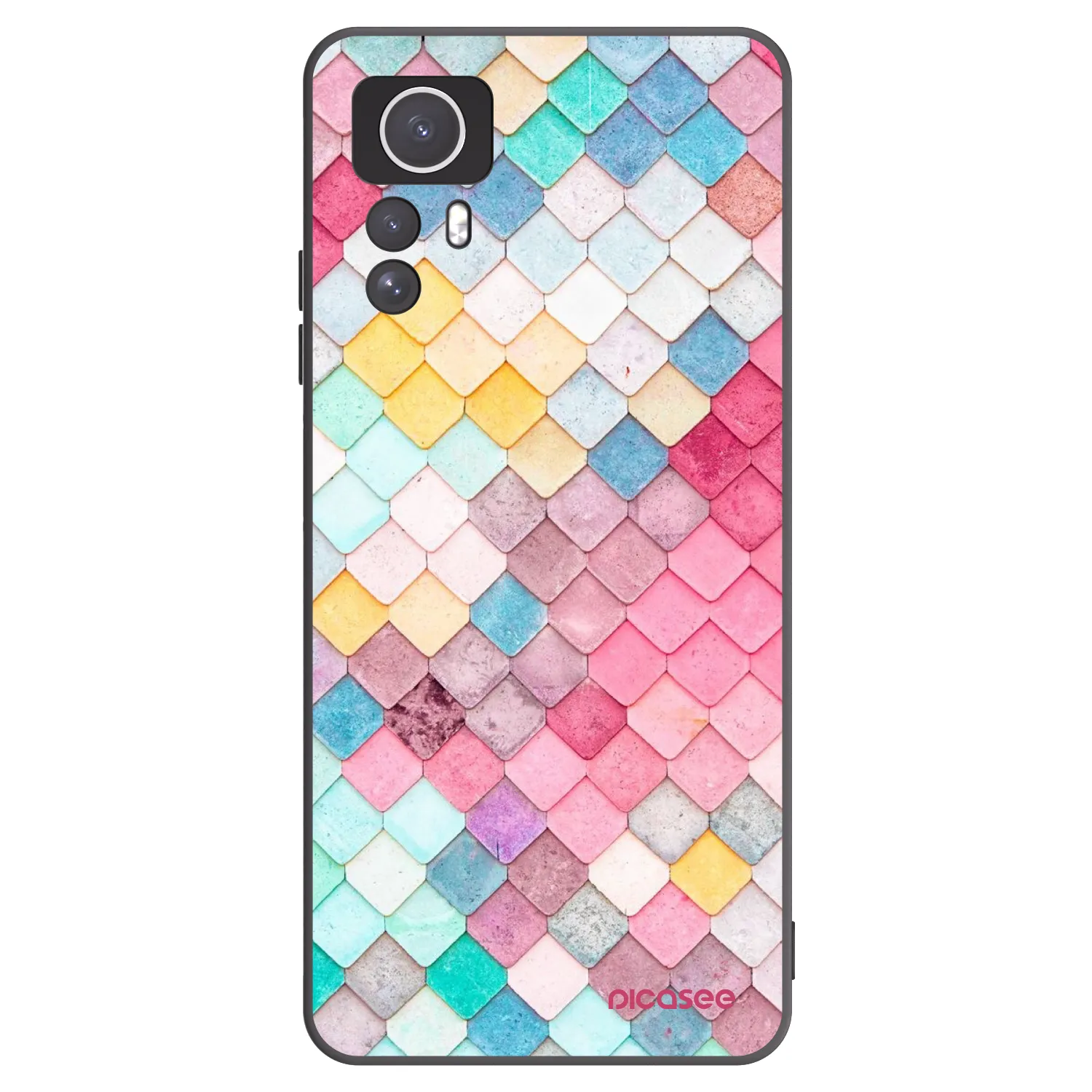 Picasee Μαύρη θήκη σιλικόνης για Xiaomi Redmi Note 12S - Colorful roof