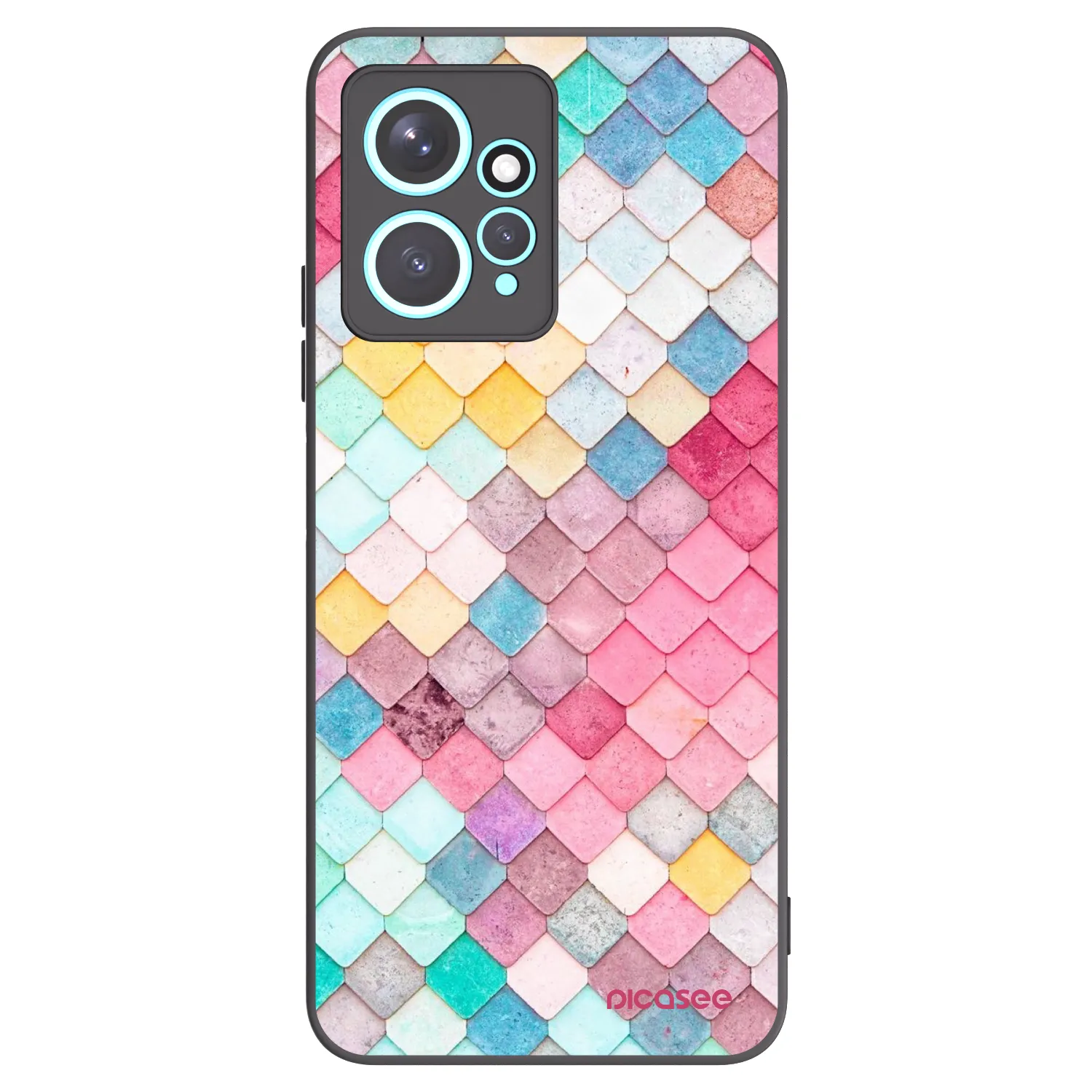 Picasee Μαύρη θήκη σιλικόνης για Xiaomi Redmi Note 12 4G - Colorful roof