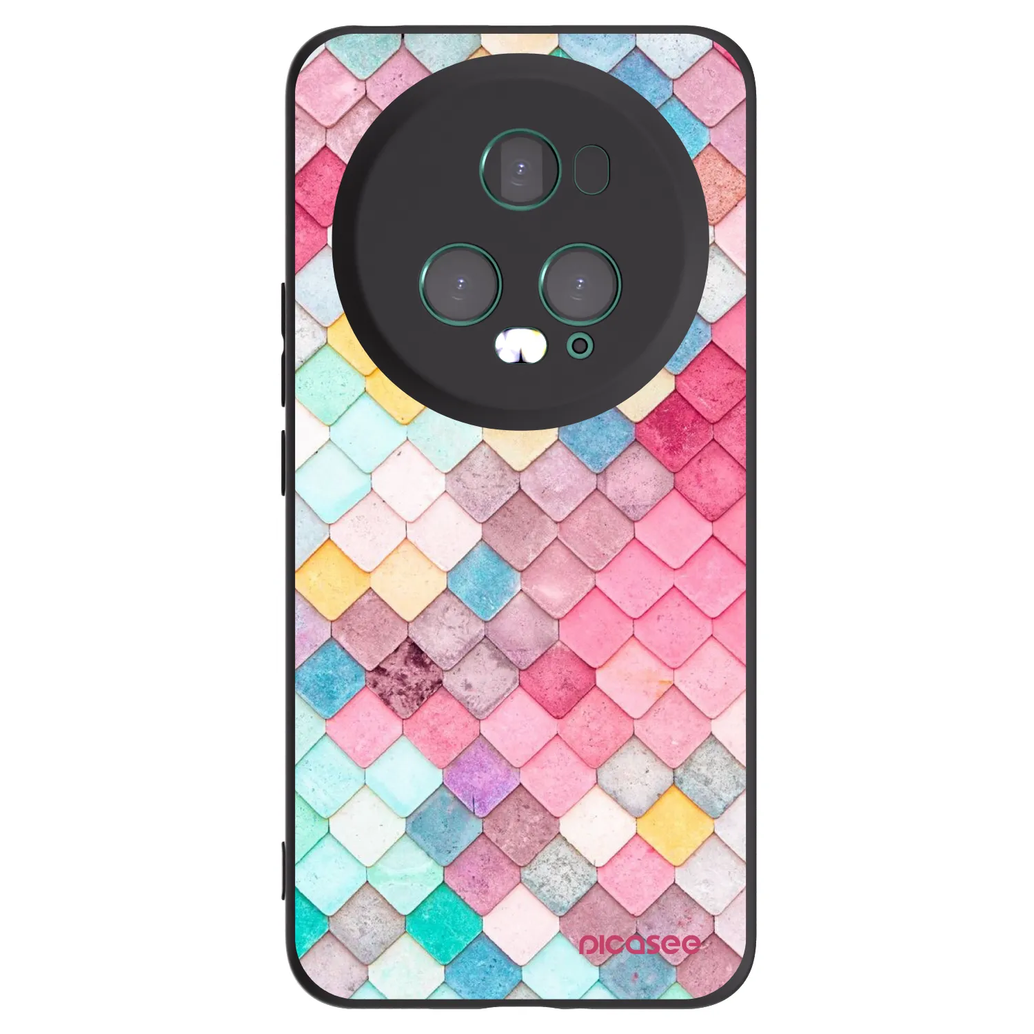 Picasee Μαύρη θήκη σιλικόνης για Honor Magic5 Pro - Colorful roof