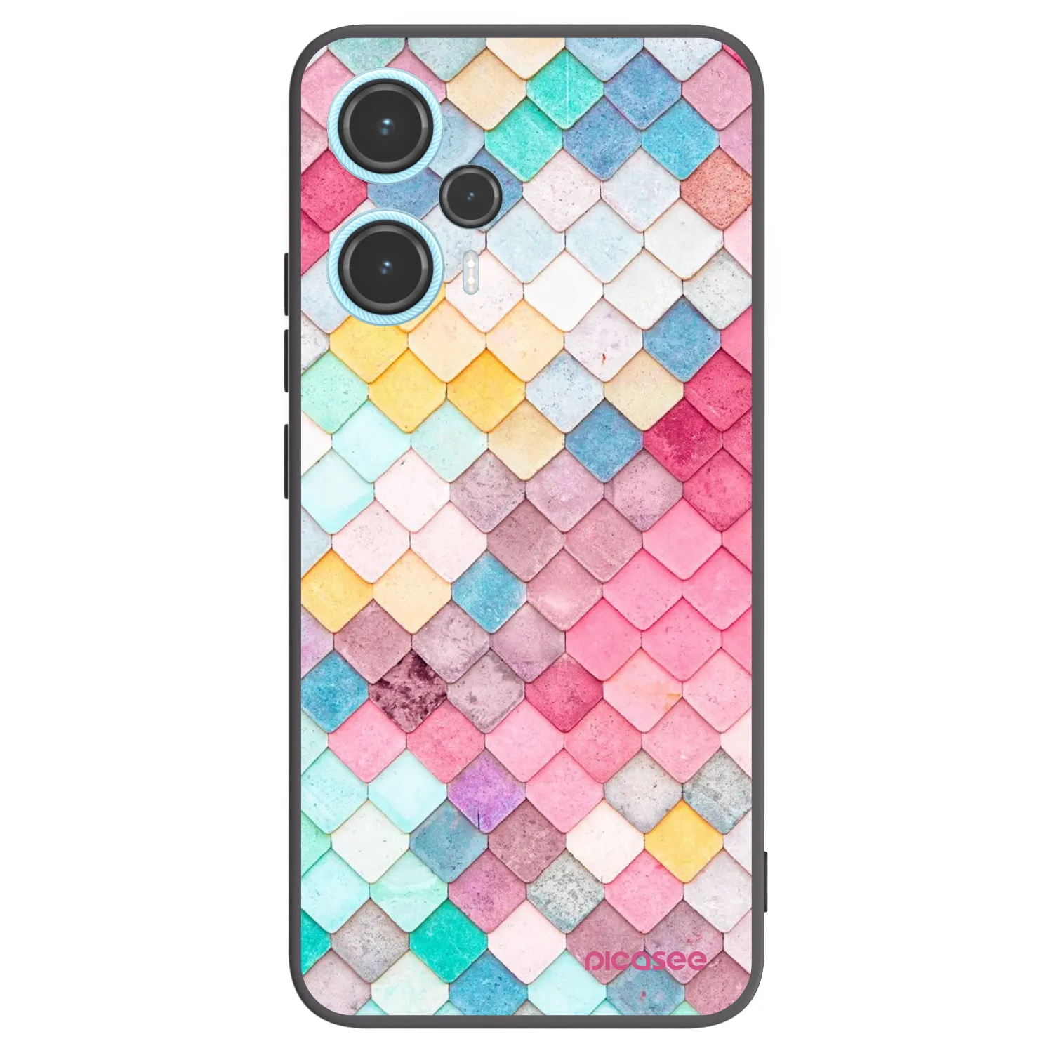 Picasee Μαύρη θήκη σιλικόνης για Xiaomi Poco F5 - Colorful roof