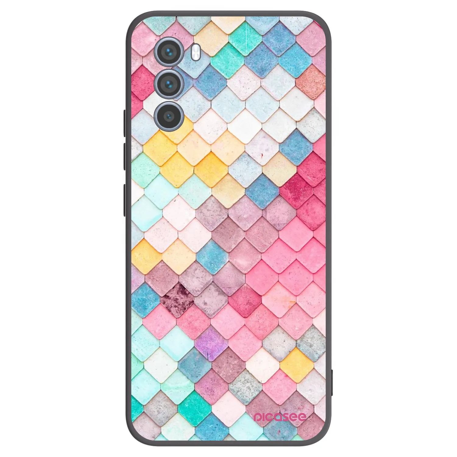 Picasee Μαύρη θήκη σιλικόνης για Motorola Moto G62 - Colorful roof